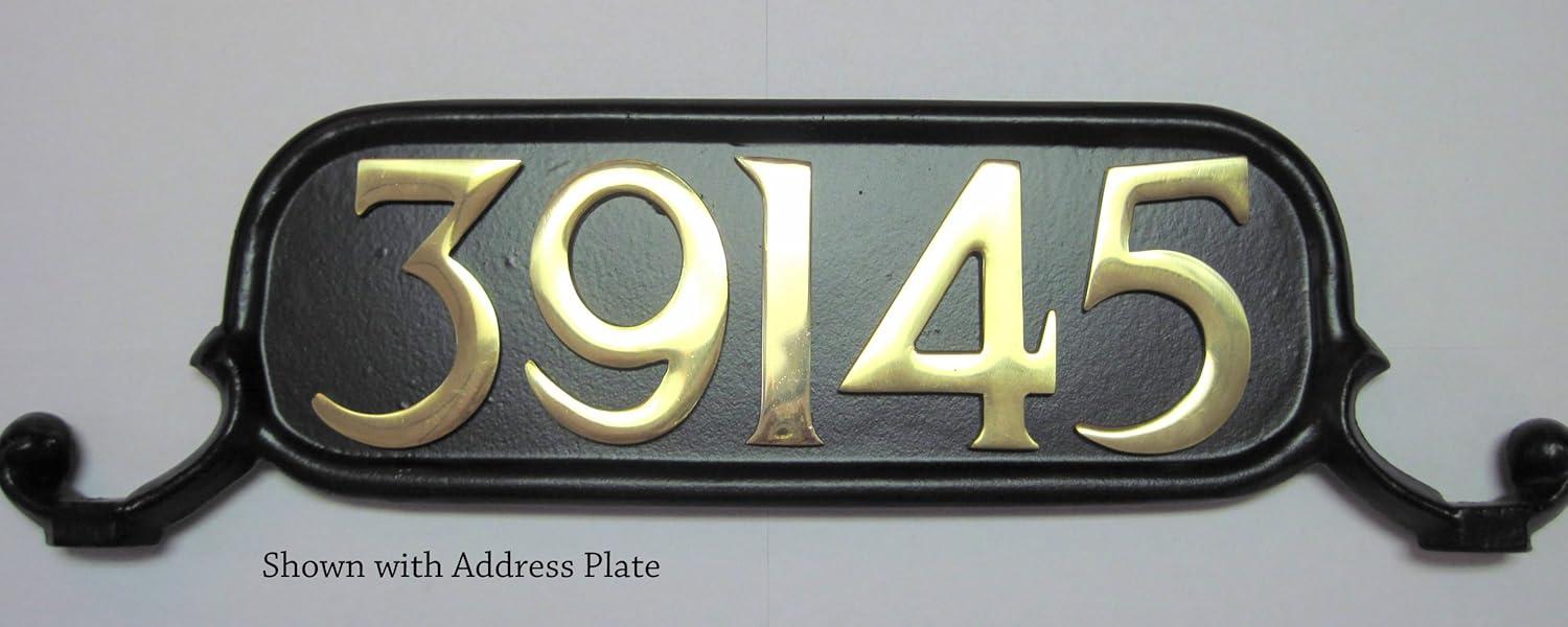 3-Inch Brass Floating Mailbox Number in Williamsburg Font