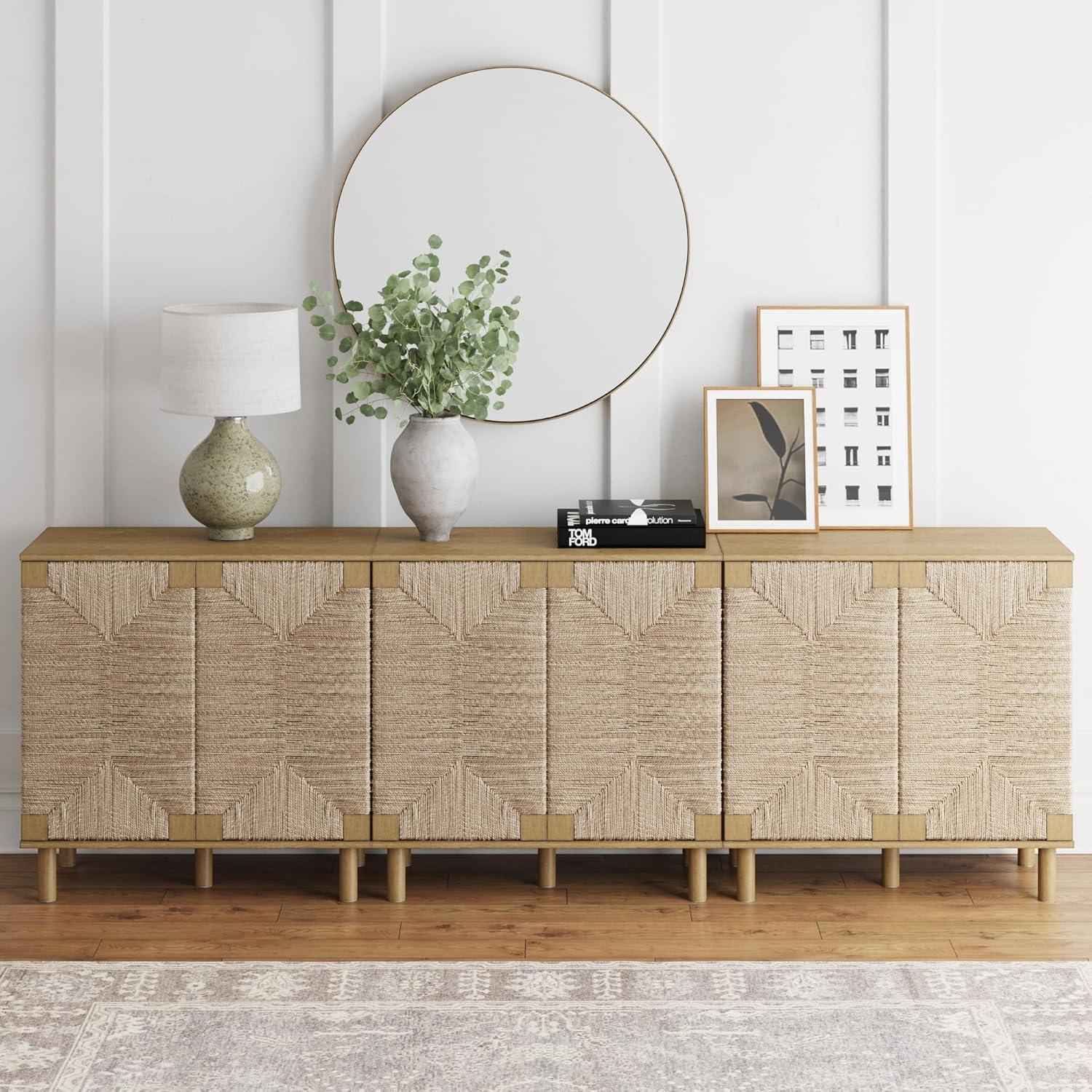 Shellie Solid Wood 2 - Door Accent Cabinet Set or TV Stand