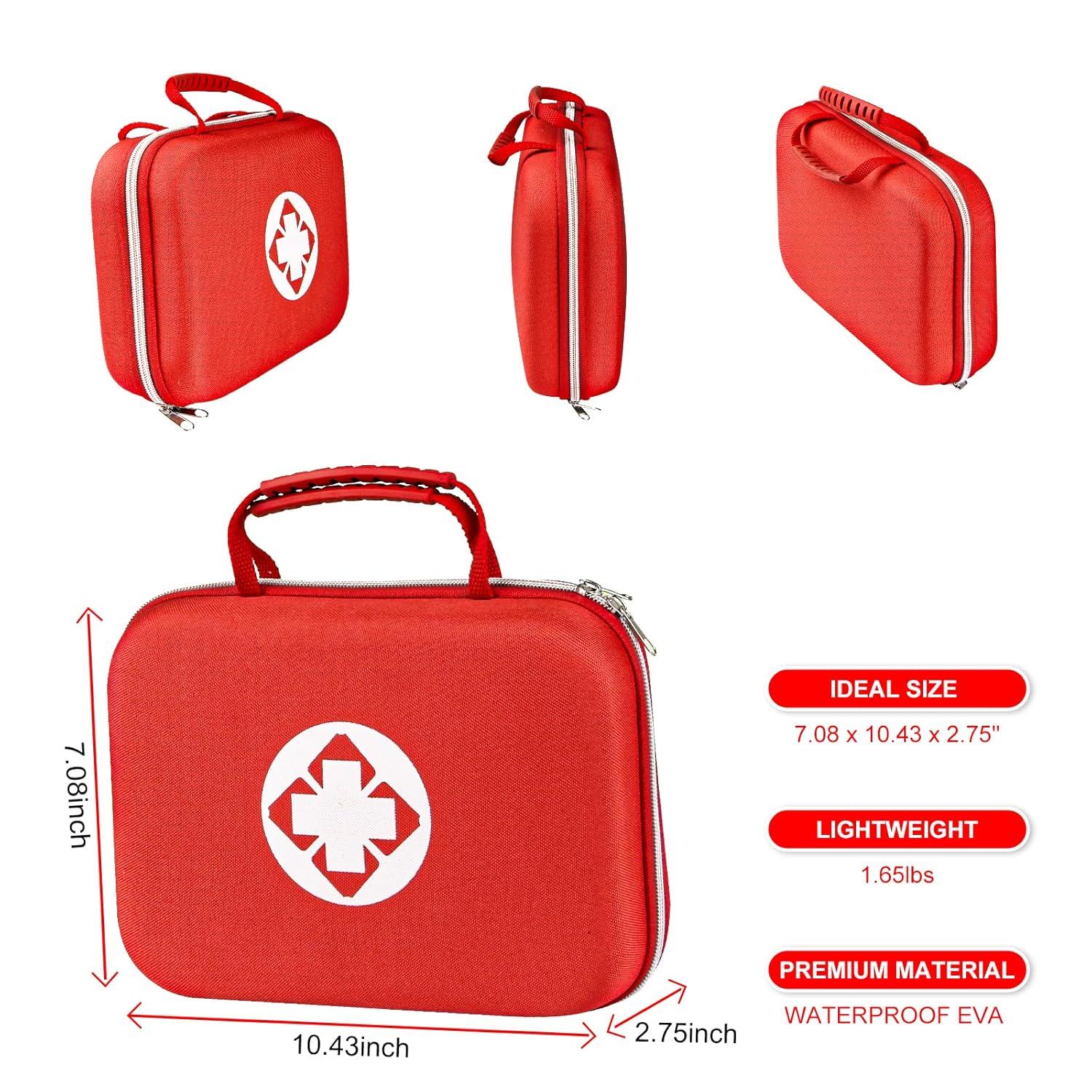 299PCS First Aid Kit Portable Red Camping Essentials Multiple Purpose Survival Kits Plus Case Emergency Set Outdoor Backpacking Gear Suitable for Hiking School Car Home YIDERBO