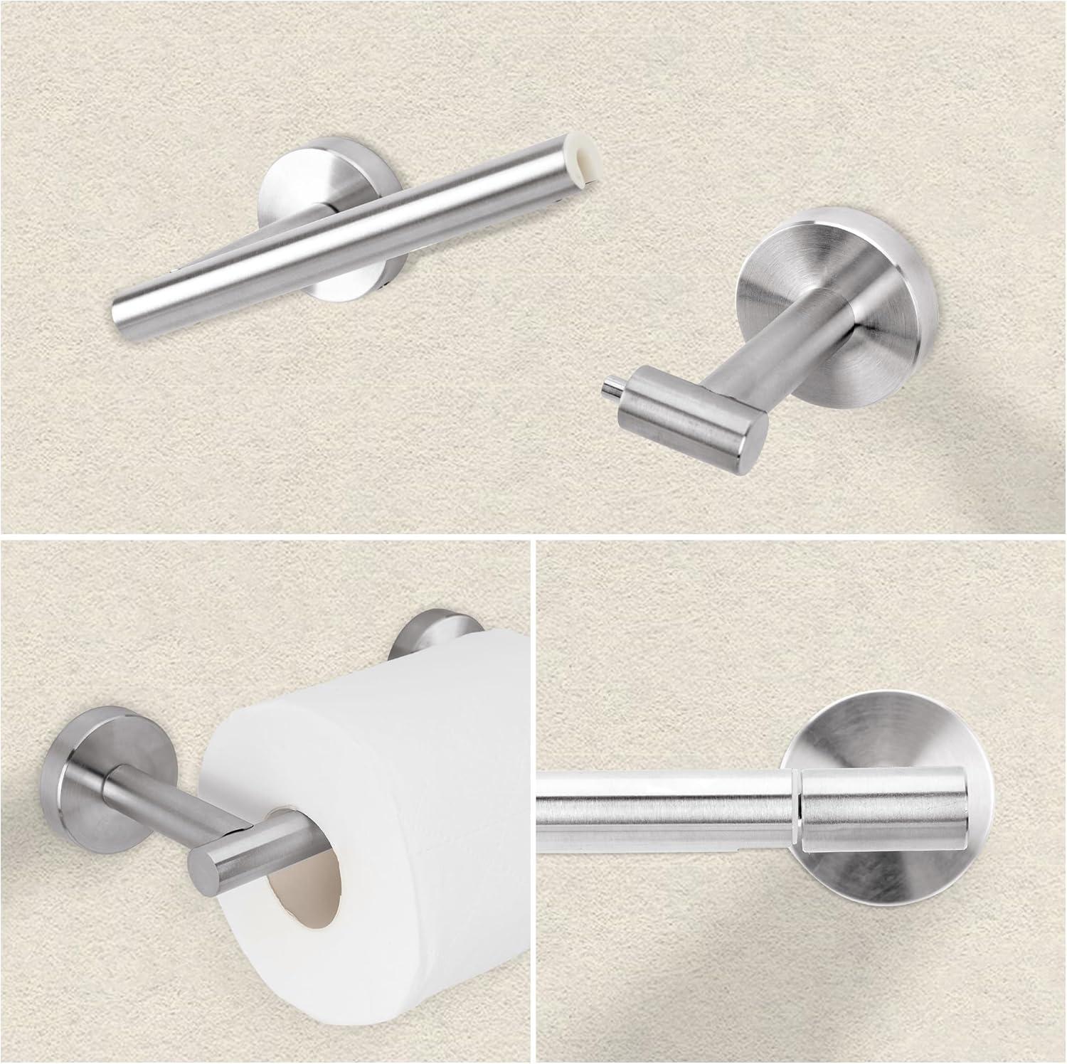 Brushed Nickel Toilet Paper Holder,Toilet Paper Holder Wall Mount for SUS 304 Stainless Steel, Double Post Pivoting Toilet Paper Roll Holder,Toilet Tissue Holder for Bathroom RV