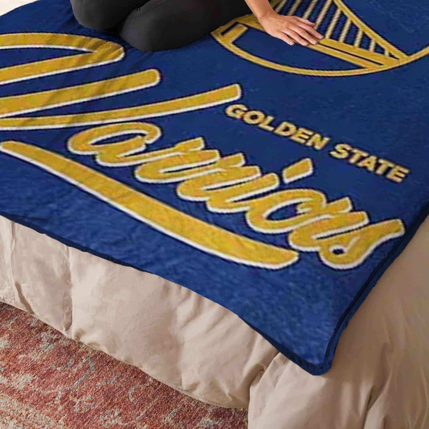 Golden State Warriors Blue and Gold Polyester Throw Blanket