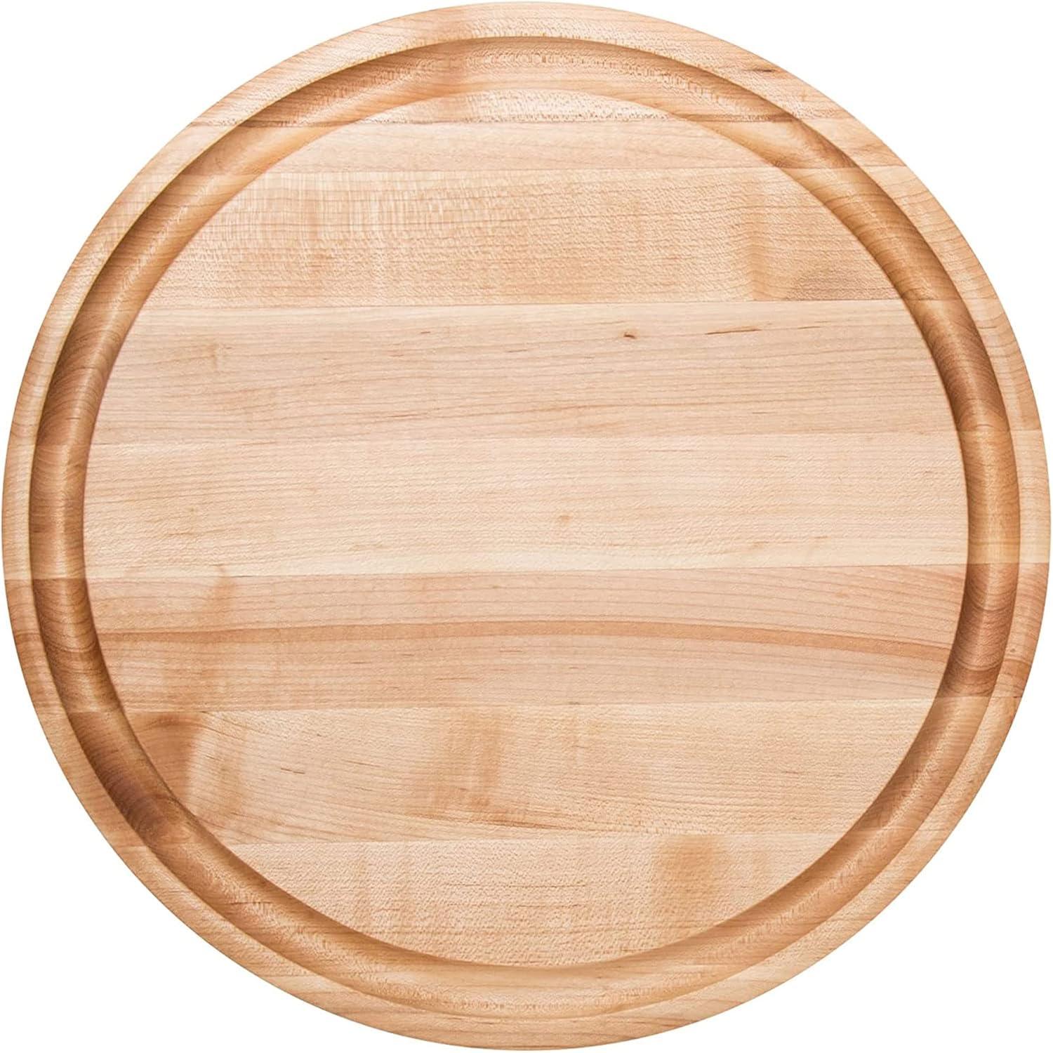 John Boos Chef's Collection Round Maple Cutting Board with Groove