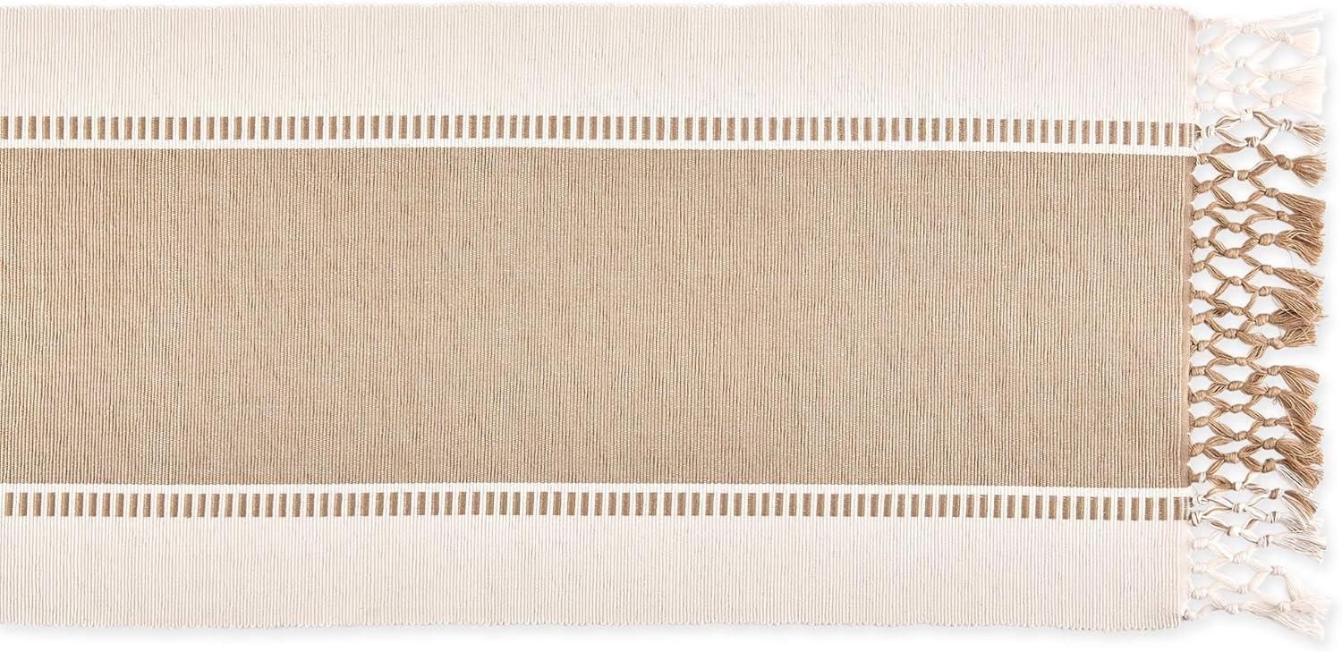 Design Imports  13 x 72 in. Stone Dobby Stripe Table Runner