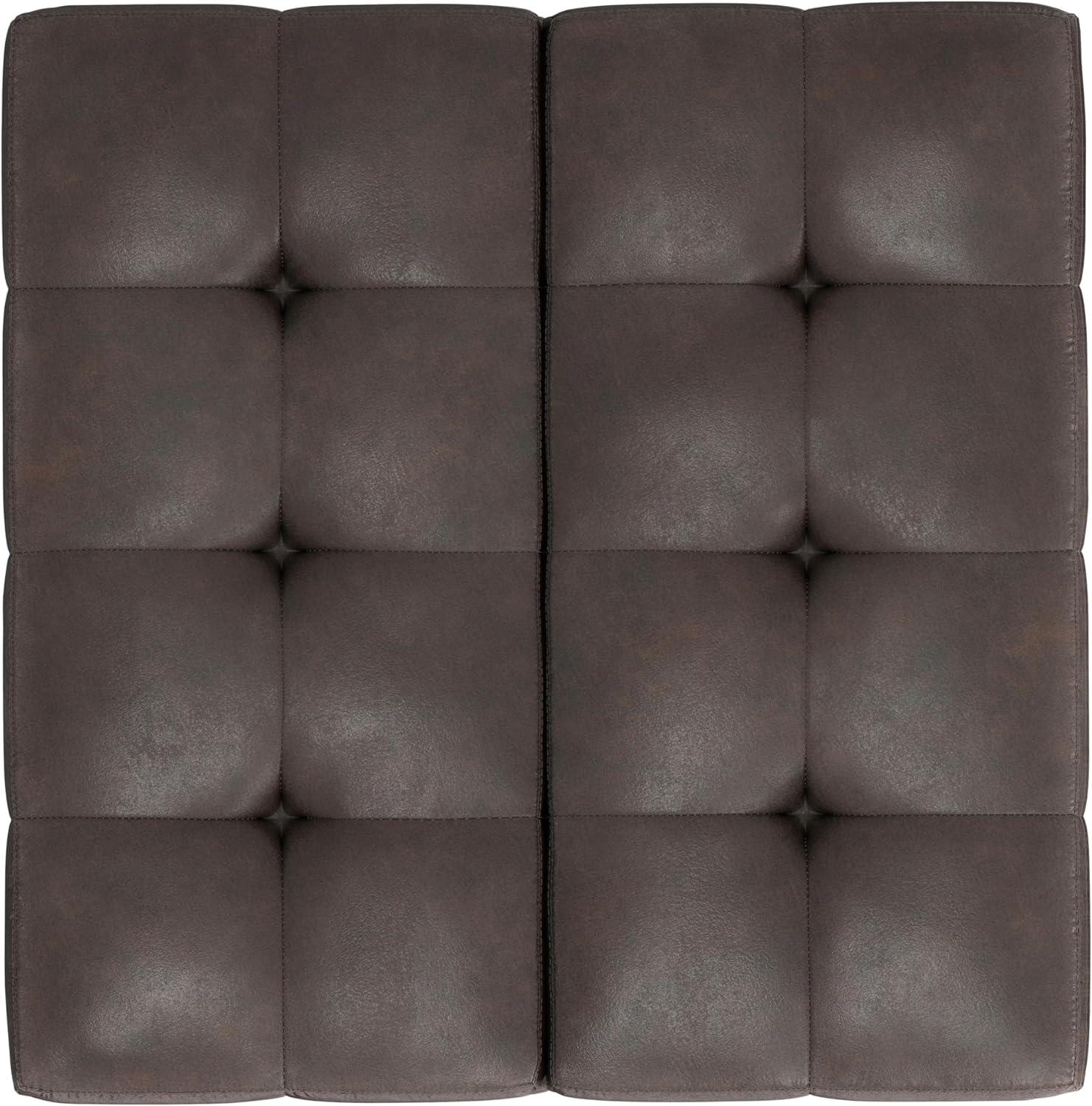Simpli Home Dover 36"W Upholstered Square Coffee Table Storage Ottoman with Split Tufted Lift Top & Reviews | Wayfair