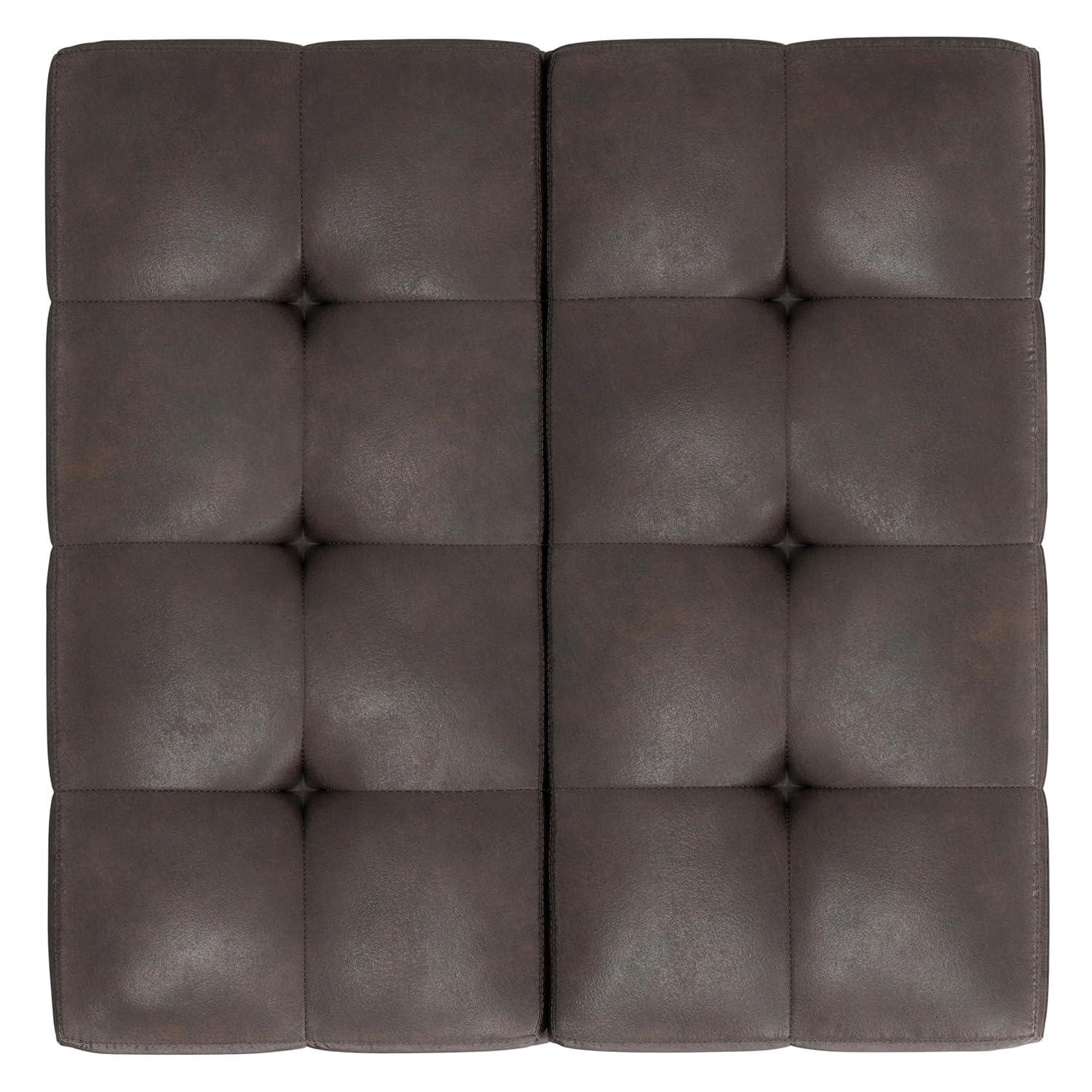 Simpli Home Dover 36"W Upholstered Square Coffee Table Storage Ottoman with Split Tufted Lift Top & Reviews | Wayfair