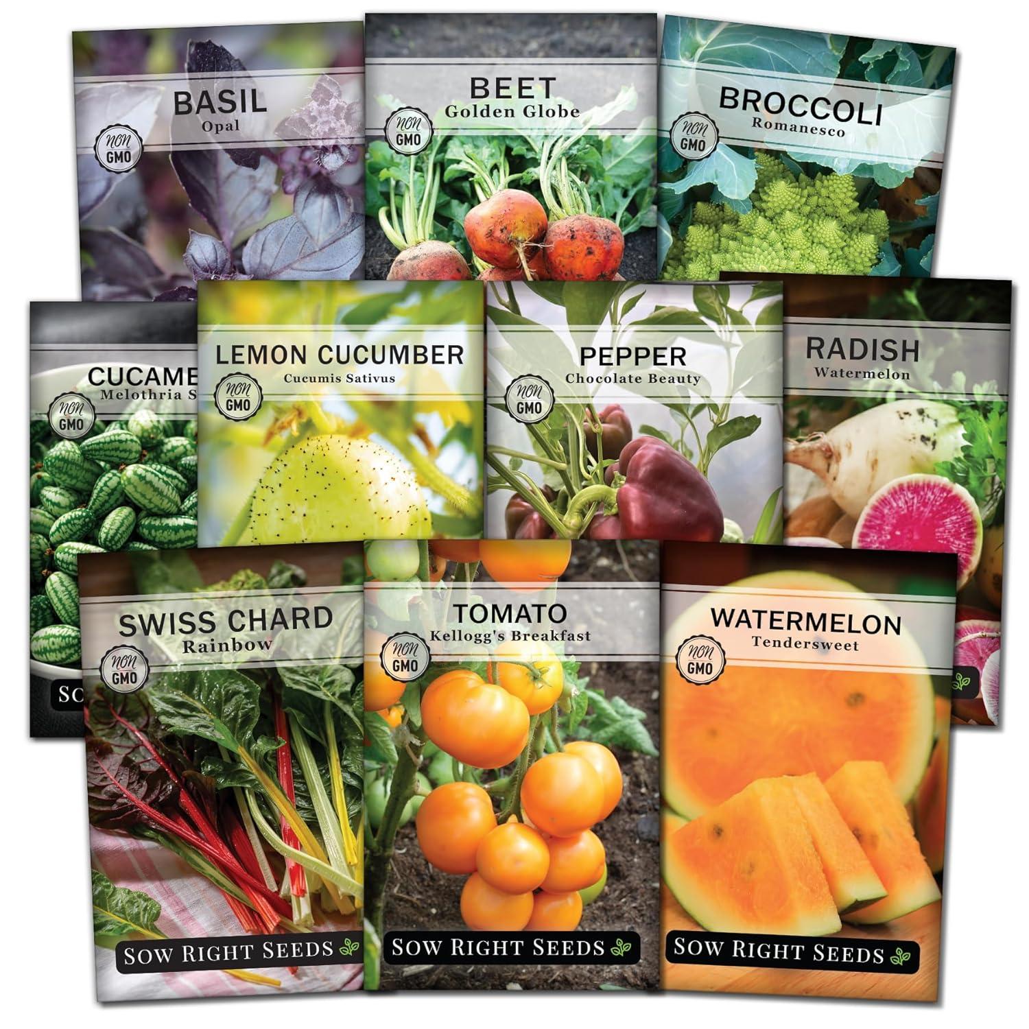 Exotic Vegetable Garden Seed Collection - Non GMO Varieties - 10 Count