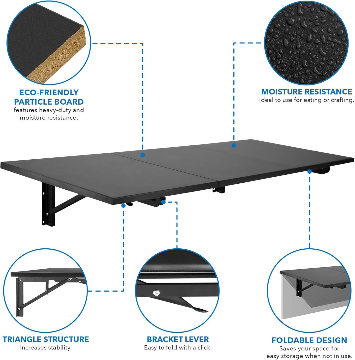 Mount-It! Heavy Duty Drop Down Table, Wall Mounted Drop Leaf Tables, Collapsible, Folding Workbench for Home Office, Laundry Room, Garage, Basement