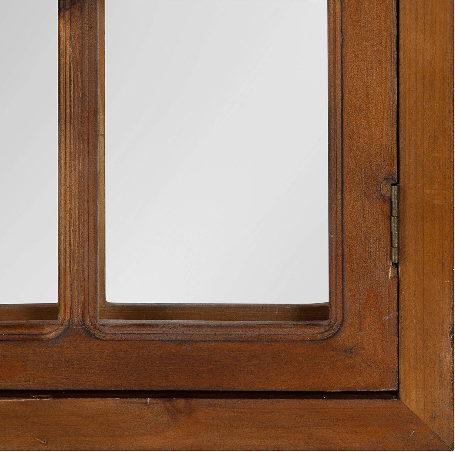 28"x44" Boldmere Arch Wall Mirror White - Kate & Laurel All Things Decor: Rustic Farmhouse Windowpane