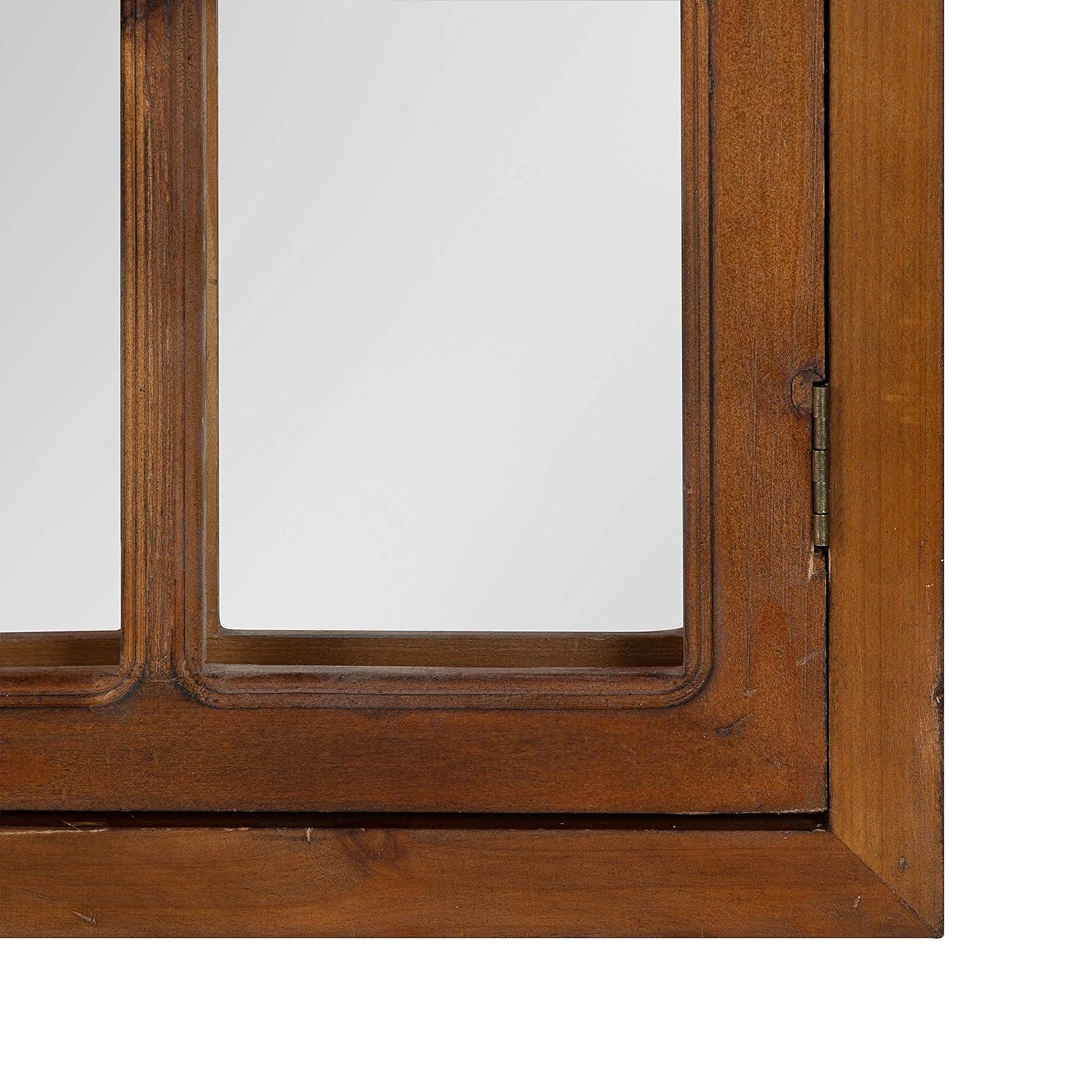28"x44" Boldmere Arch Wall Mirror White - Kate & Laurel All Things Decor: Rustic Farmhouse Windowpane