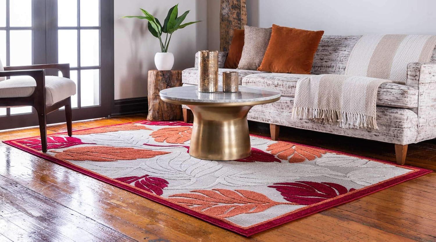 Unique Loom 9' 0 x 12' 2 Terracotta Outdoor Botanical Augusta Area Rug