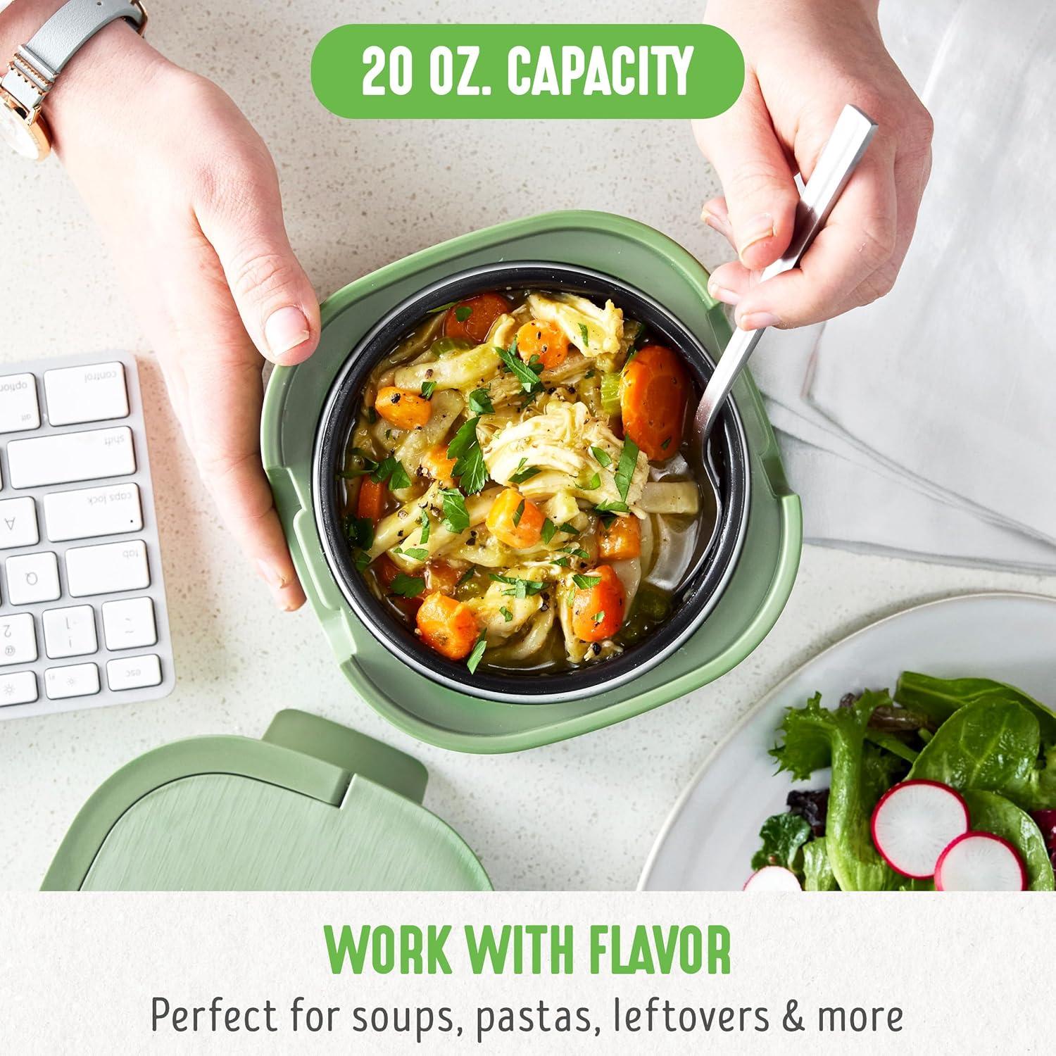 GreenLife GreenLife 20oz Electric Lunch Box Food Warmer, PFAS & PFOA-Free Ceramic, Portable, Removable Bowl