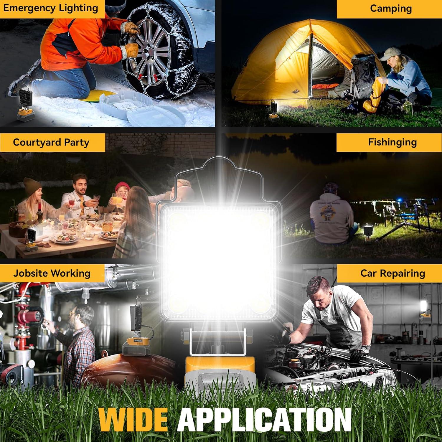 AnTom LED Work Light , 48W 4800LM LED Flood Light for Outdoor and Job Site Lighting- Dimmable Design