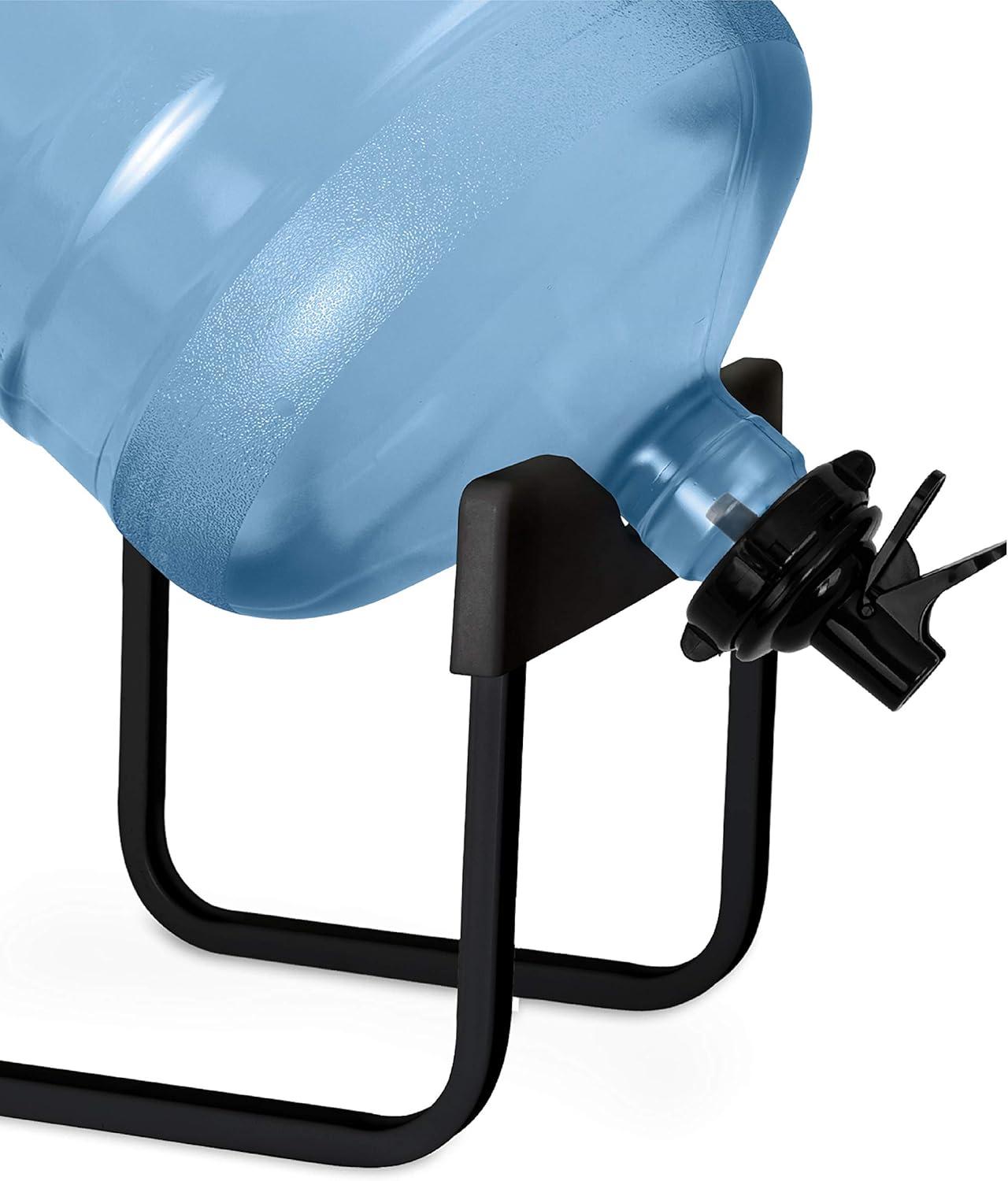 Brio Stainless Steel 3-5 Gallon Water Jug Stand with 2 Dispenser Valves, Non-Slip Water Stand with Fast Flow Water Spout