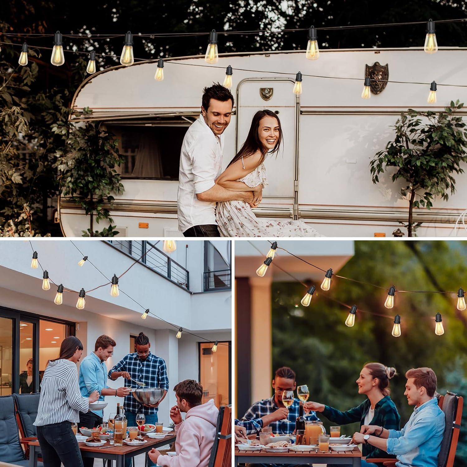Arlmont & Co. Arlmont & Co. LED Outdoor String Lights 100FT Patio Lights With 52 Shatterproof ST38 Vintage Edison Bulbs