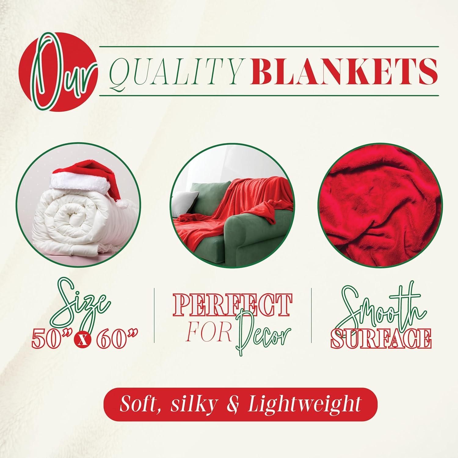 ELEGANT COMFORT Elegant Comfort Luxury Ultra Plush Velvet Touch 50 X 60Inch Christmas Blanket, Cozy, Soft And Warm Holiday Printed Fleece, 50 X 60, Santa Snowman Gray