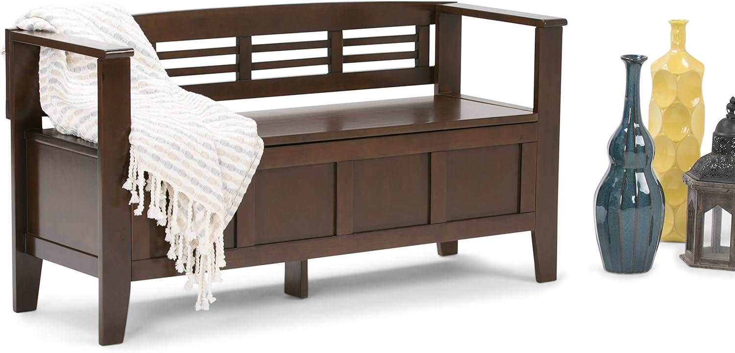 Simpli Home Adams 48"W Solid Wood Contemporary Entryway Storage Bench with Lift-Top Lid and Dual Compartments & Reviews | Wayfair