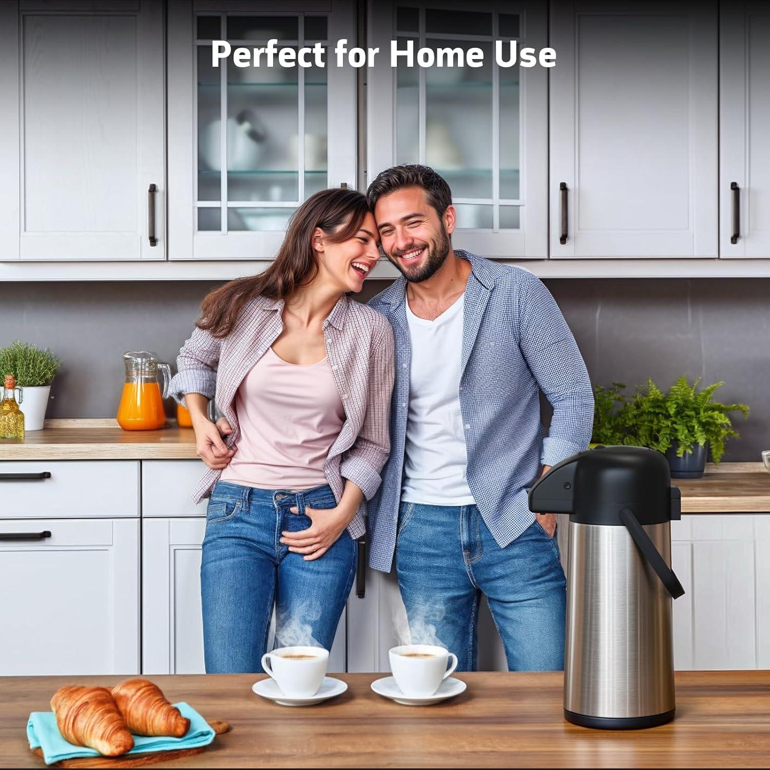 Large Stainless Steel Insulated Coffee Dispenser with Pump