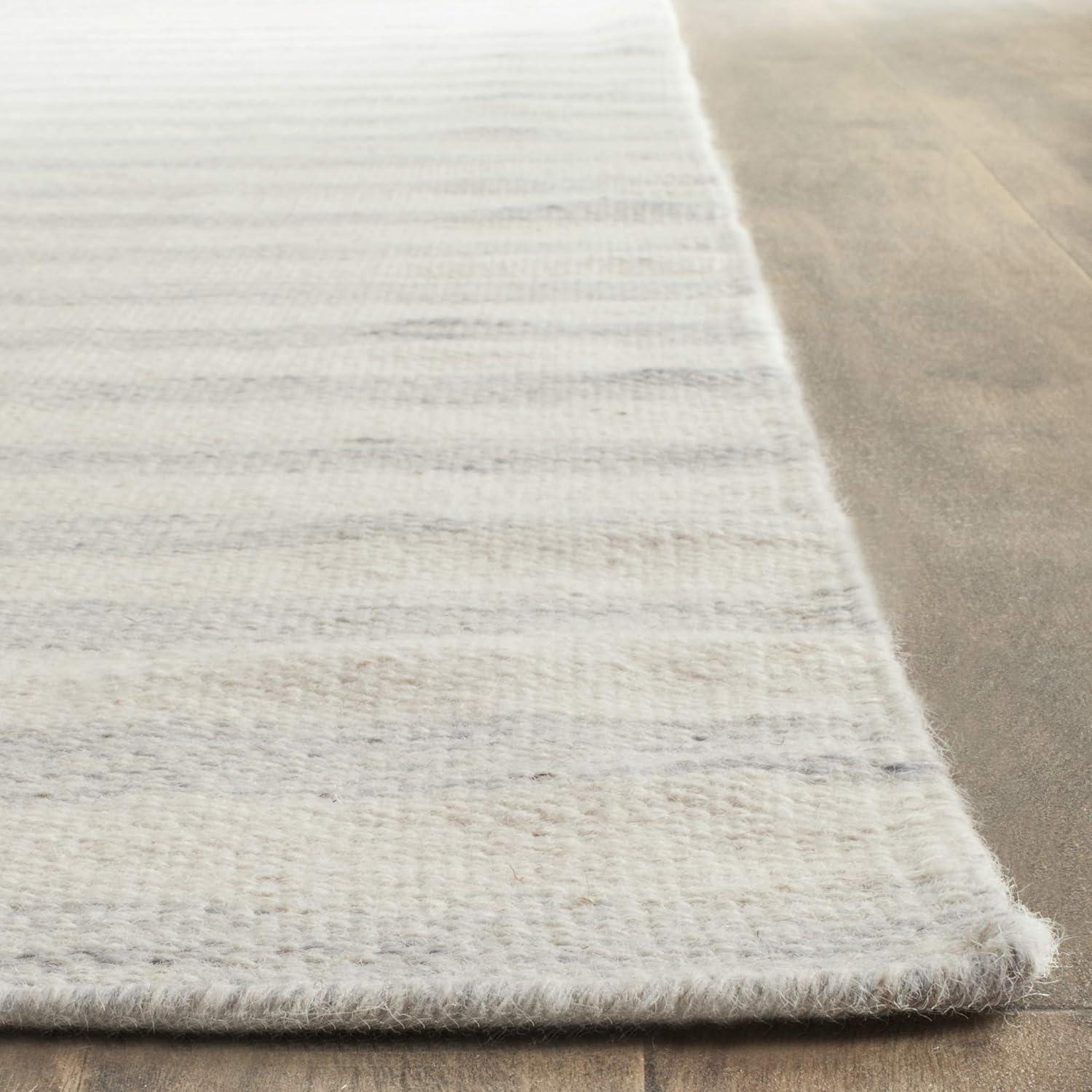 Dhurries DHU575 Hand Woven Runner Rug - Light Blue/Ivory - 2'6"x10' - Safavieh.