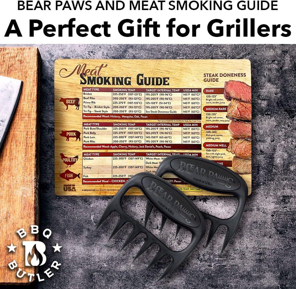 BBQ Butler Bear Paws Meat Shredders And BBQ Butler Meat Smoking Guide Magnet