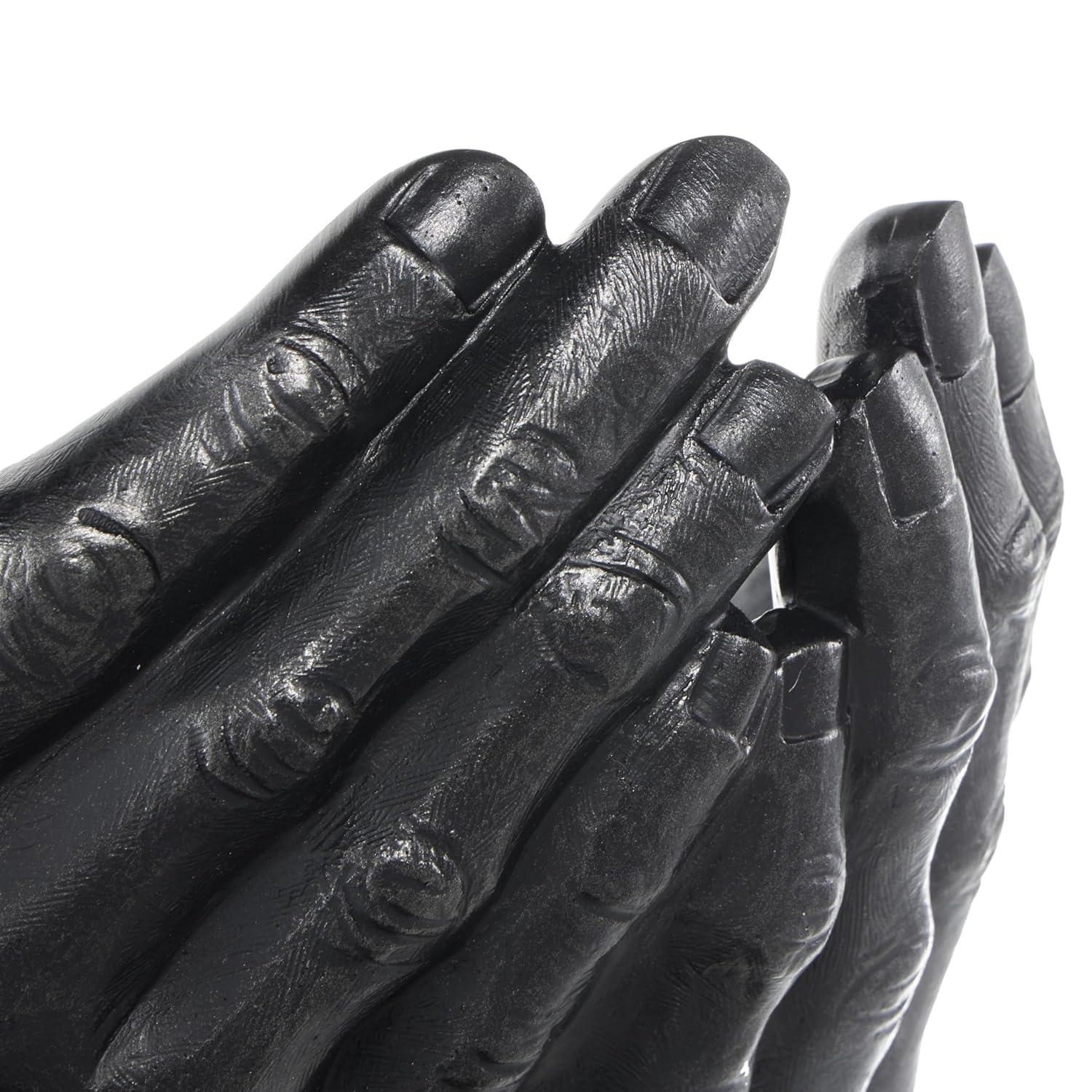 Deco 79 Polystone Hands Decorative Sculpture Raised Home Decor Statue with Butterfly Accents, Accent Figurine 13" x 5" x 14", Dark Brown