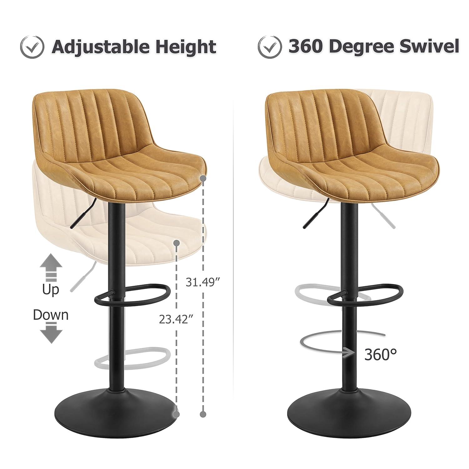 17 Stories Set of 2 Open Backrest Adjustable Swivel Barstools
