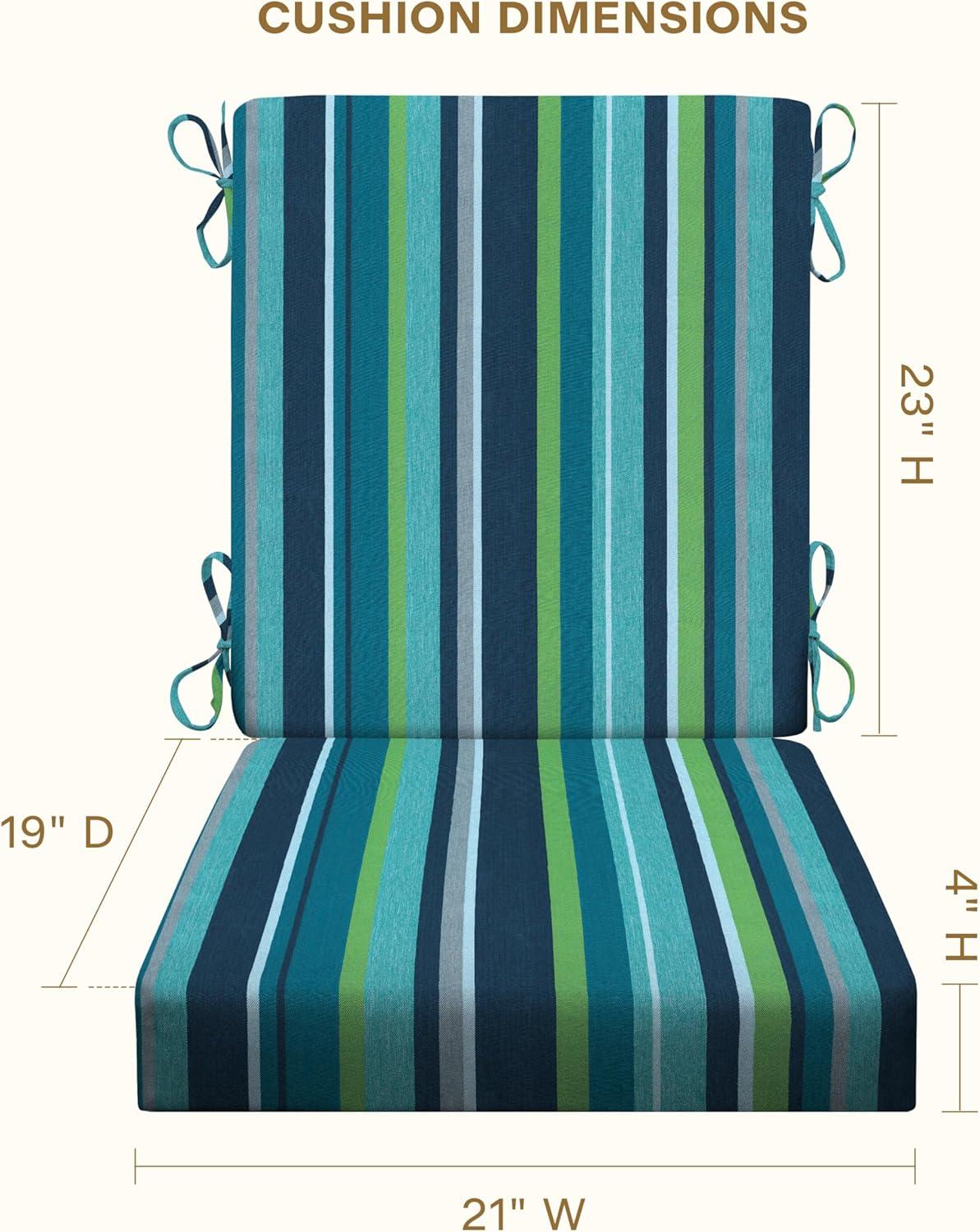 Stripe Poolside Highback Dining Chair Cushion