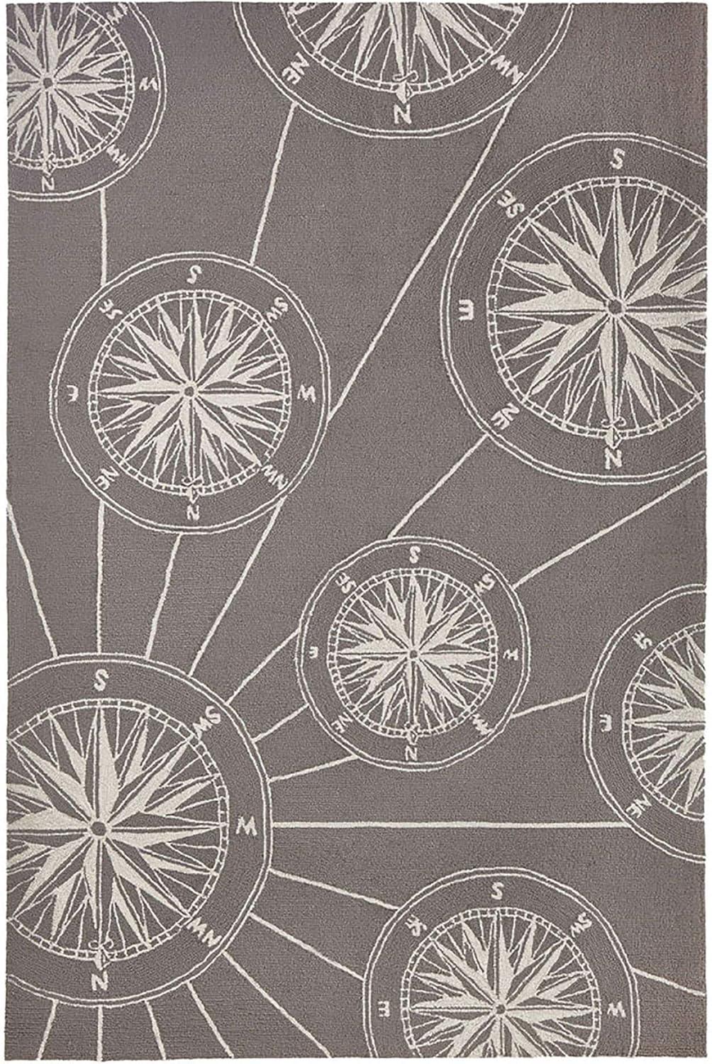 Navy Hand-Tufted Synthetic Rectangular 5' x 7' Outdoor Rug