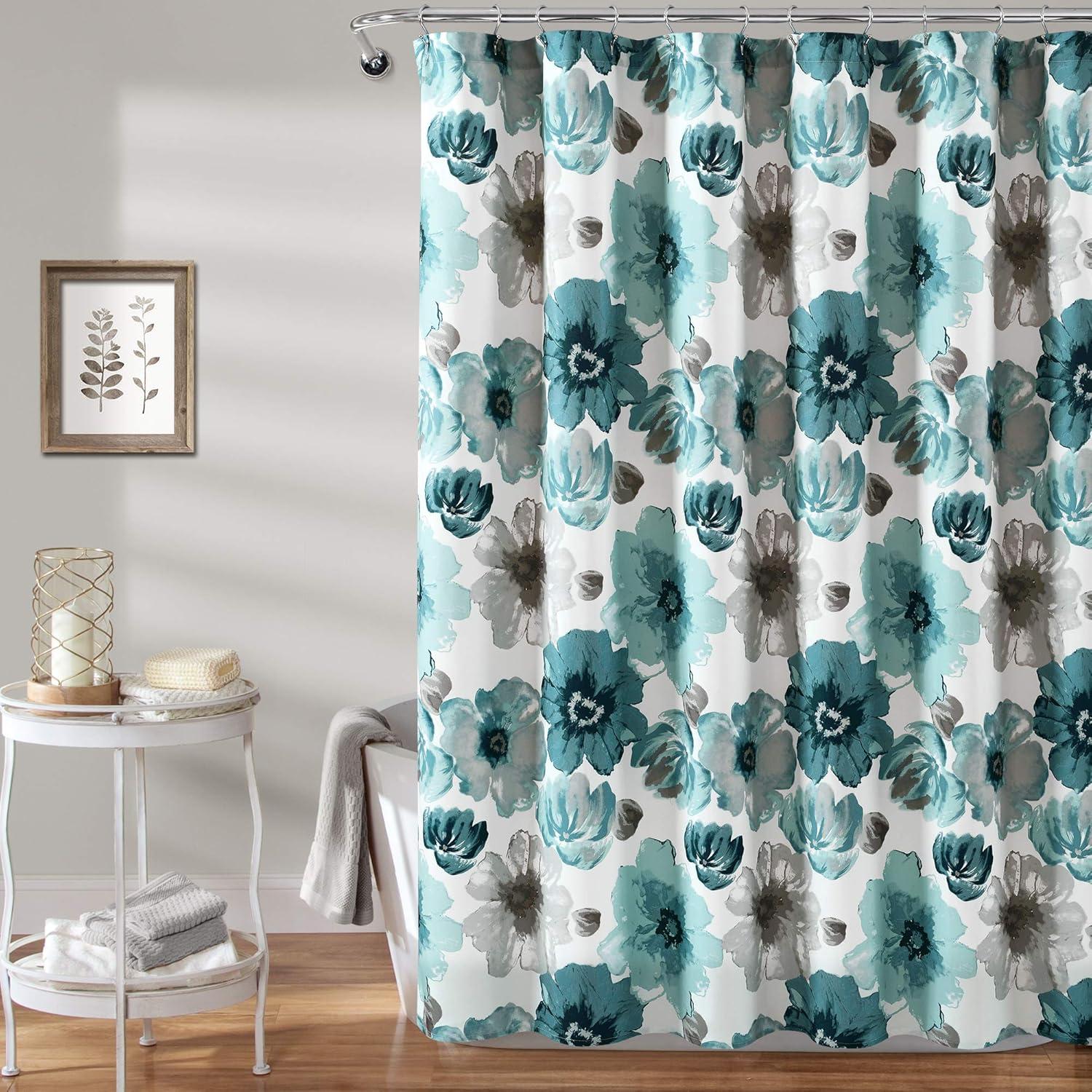 Lush Decor Leah Floral Shower Curtain