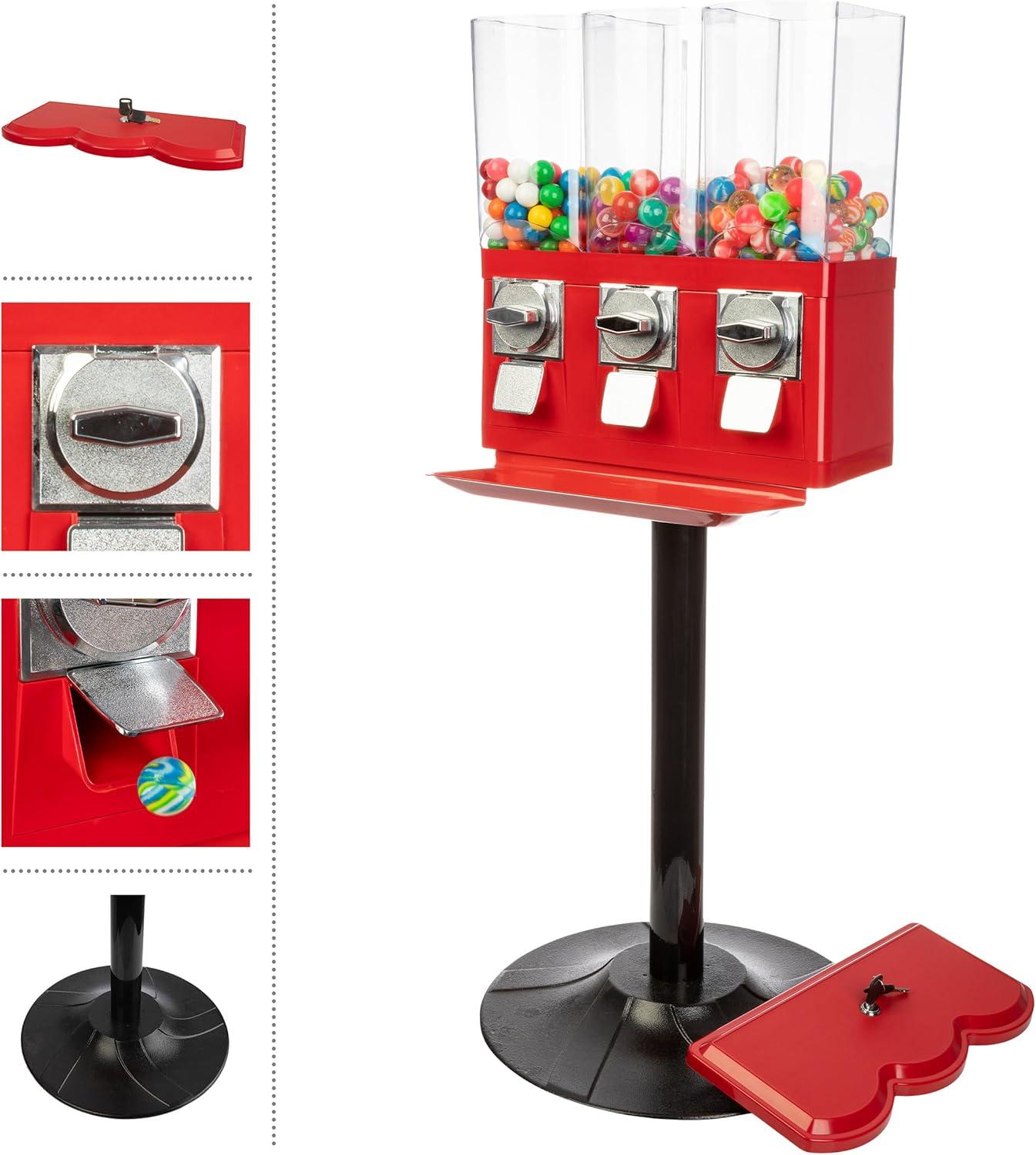 Great Northern Popcorn Great Northern Popcorn Triple Gumball Machine with Stand Red