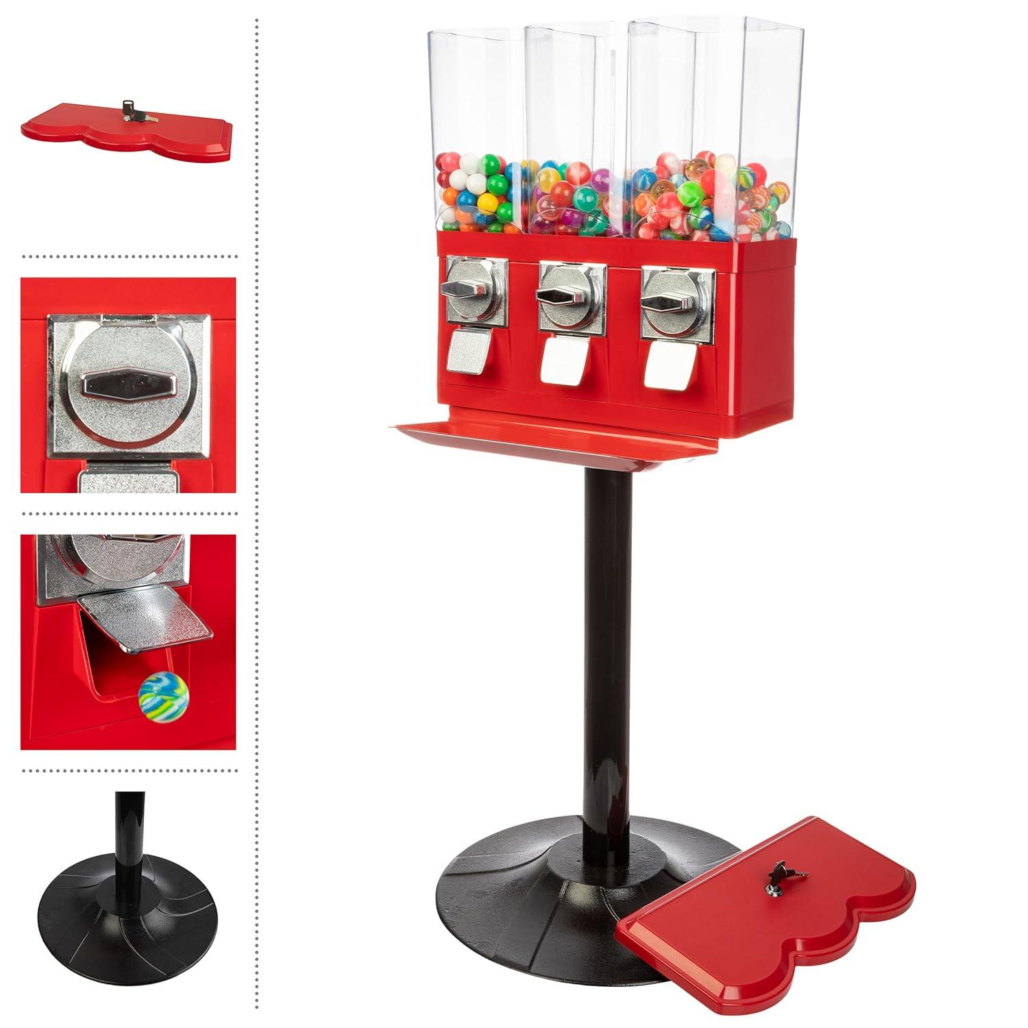 Great Northern Popcorn Great Northern Popcorn Triple Gumball Machine with Stand Red