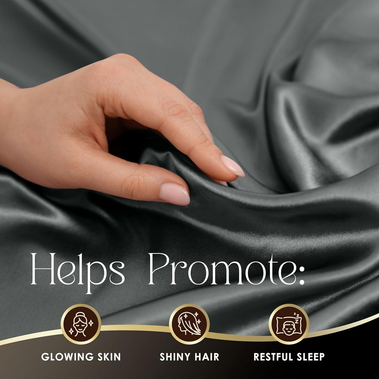 Seduction Martex Elegance Satin Silk Sheet Set Hotel Quality - Super Soft & Breathable Good For Hair & Skin