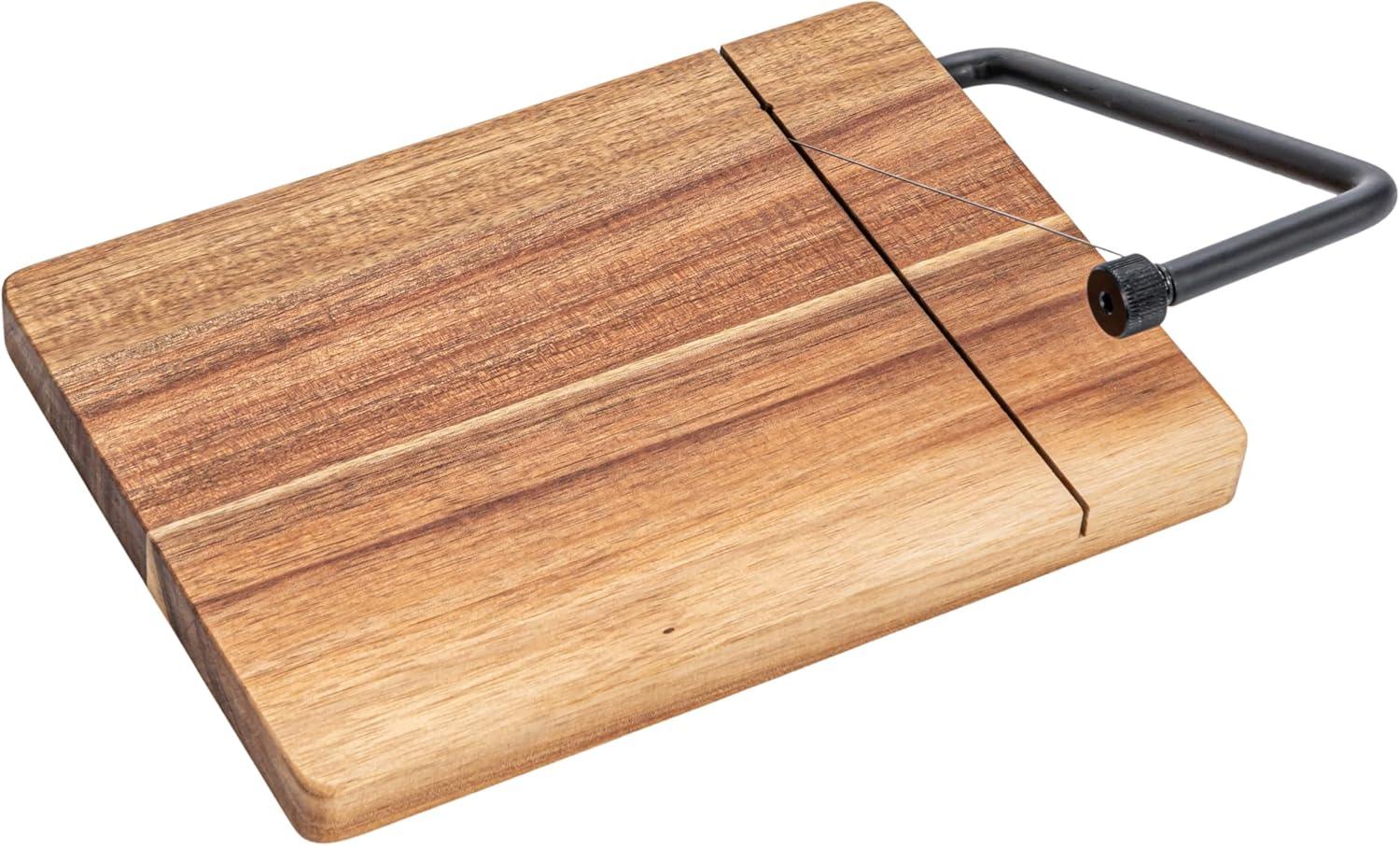 Creative Co-Op Acacia Wood and Stainless Steel Cheese Slicer