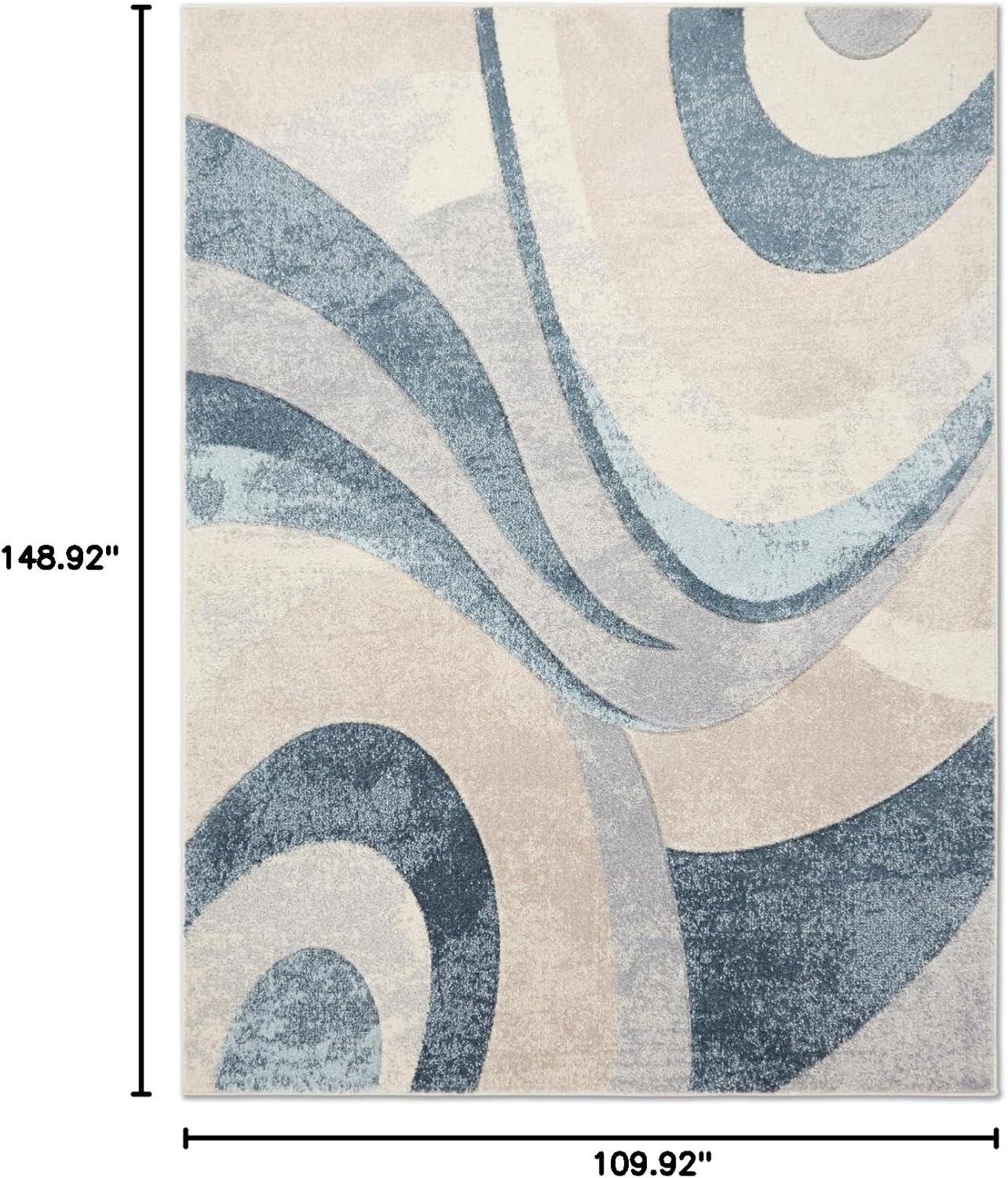 Home Dynamix Slade Contemporary Abstract Area Rug, Blue/Grey, 9'2"x12'5"