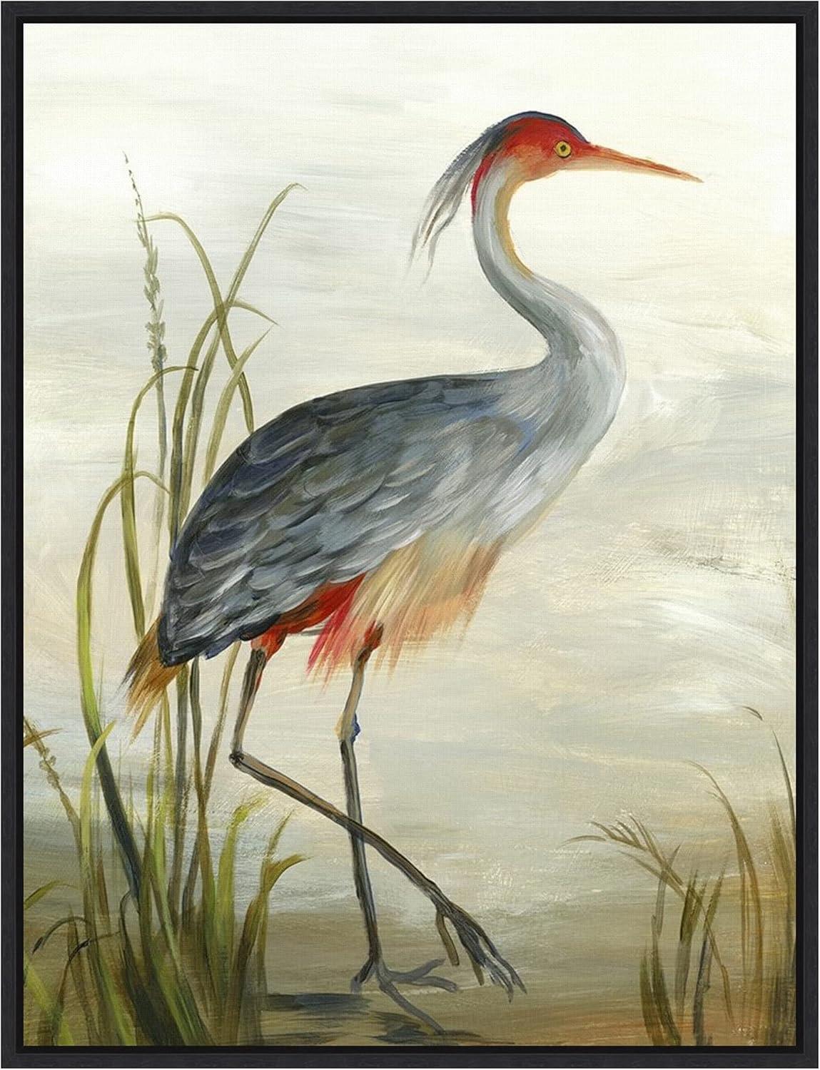 Amanti Art Grey Heron by Aimee Wilson Framed Canvas Wall Art