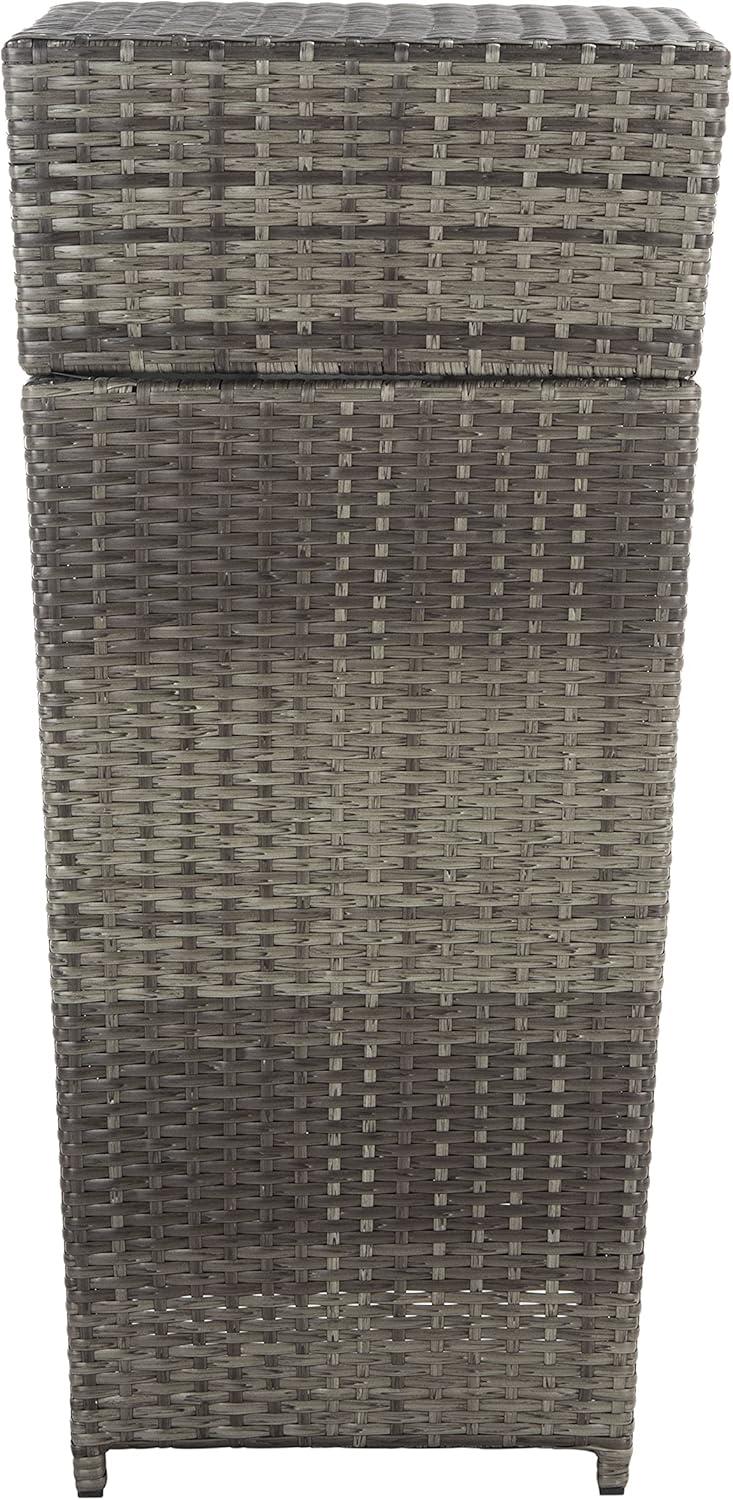 Mazeli Outdoor Trash Can - Grey Brown - Safavieh