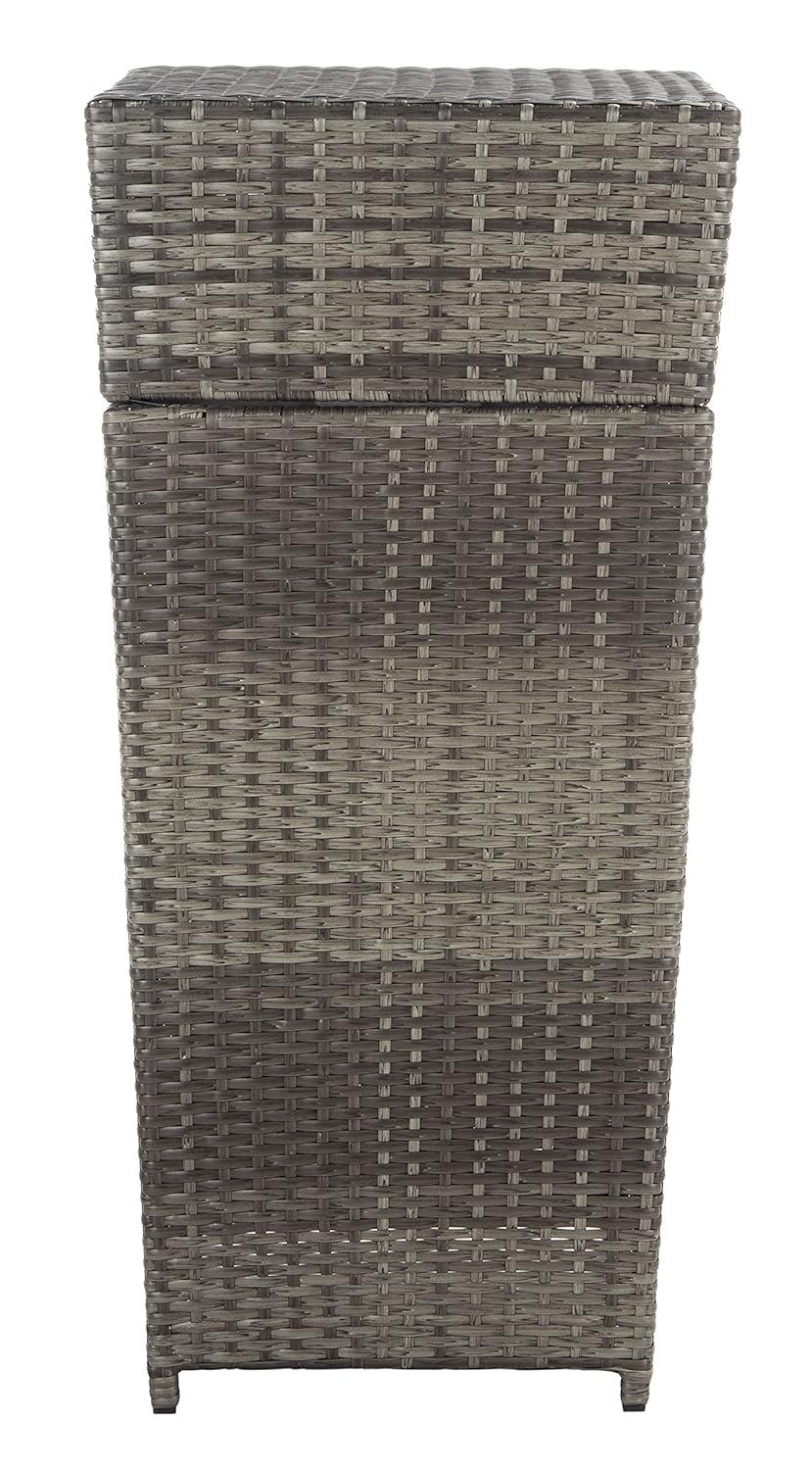 Mazeli Outdoor Trash Can - Grey Brown - Safavieh