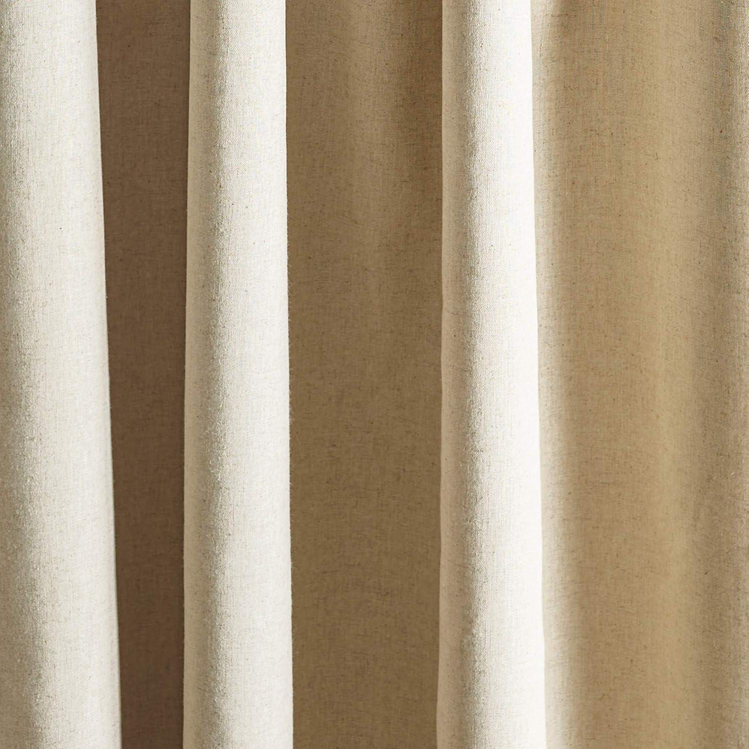 Linen Blackout Foam Lined Rod Pocket Curtains, 84"