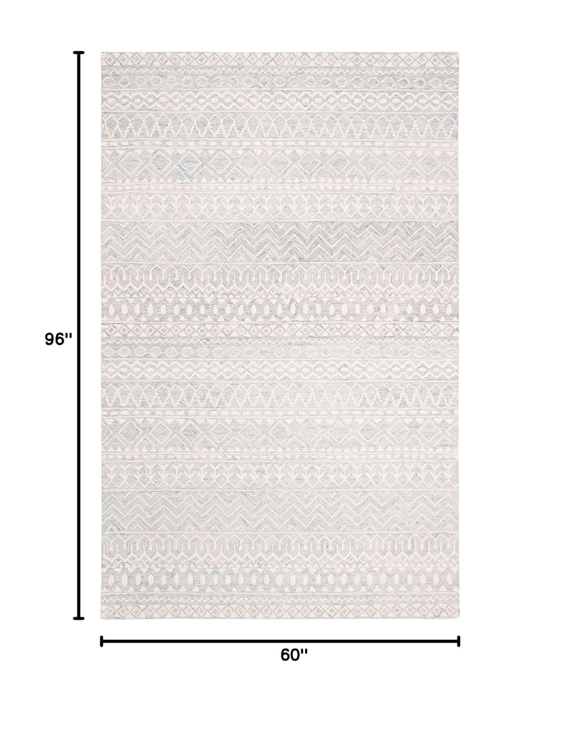 Micro-Loop MLP502 Hand Tufted Indoor Area Rug - Aqua/Ivory - 5'x8' - Safavieh