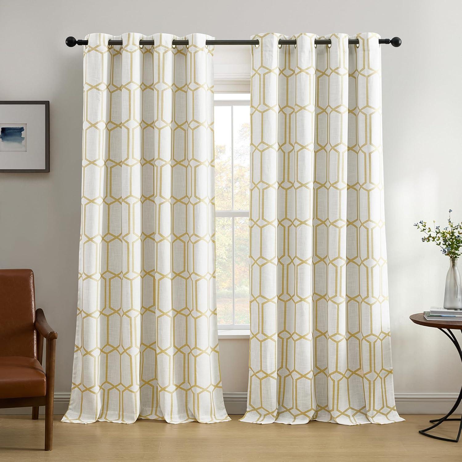Albesa Geometric Room Darkening Thermal Grommet Single Curtain Panel