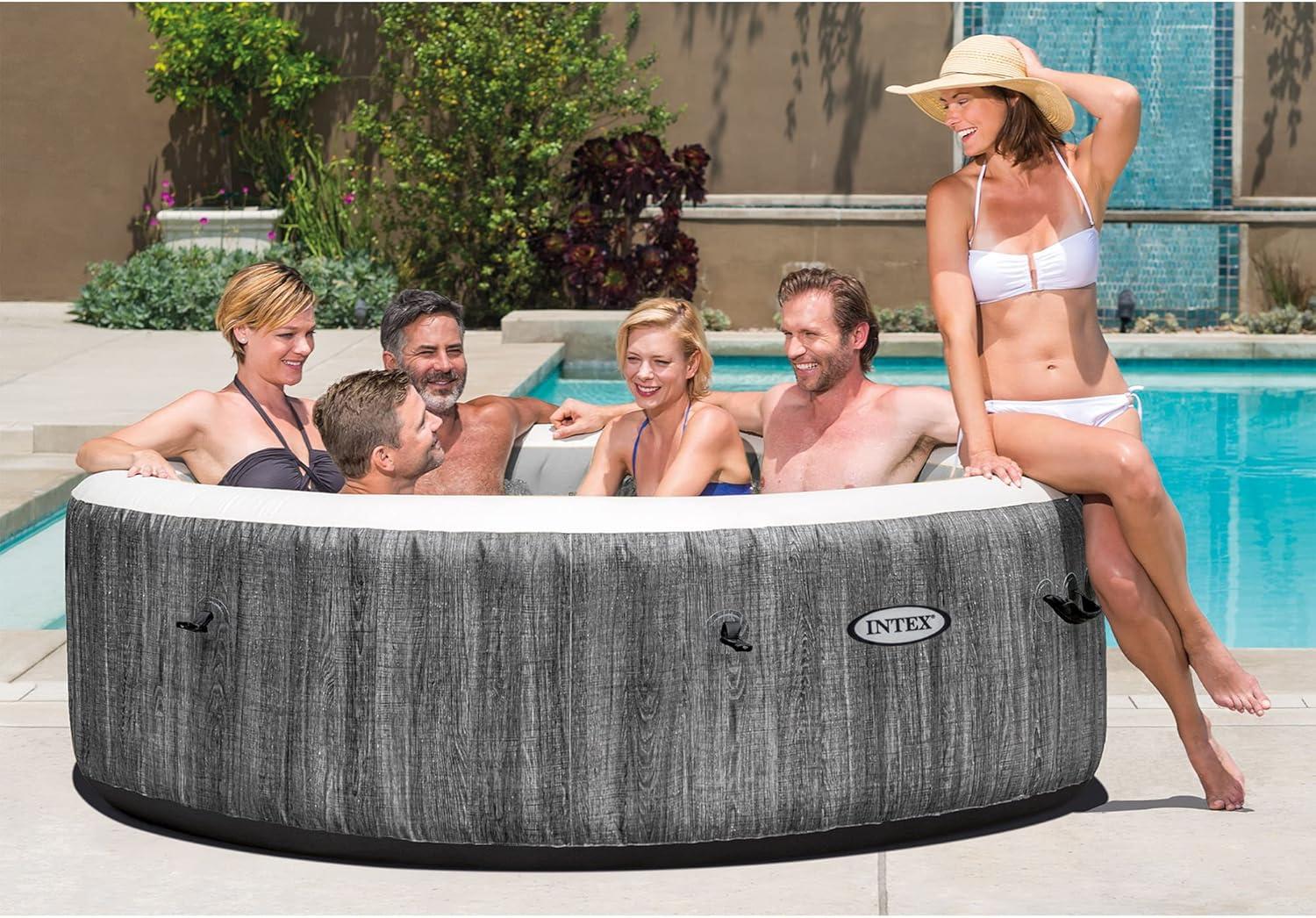 Greywood Deluxe Round Inflatable 6-Person Hot Tub Spa