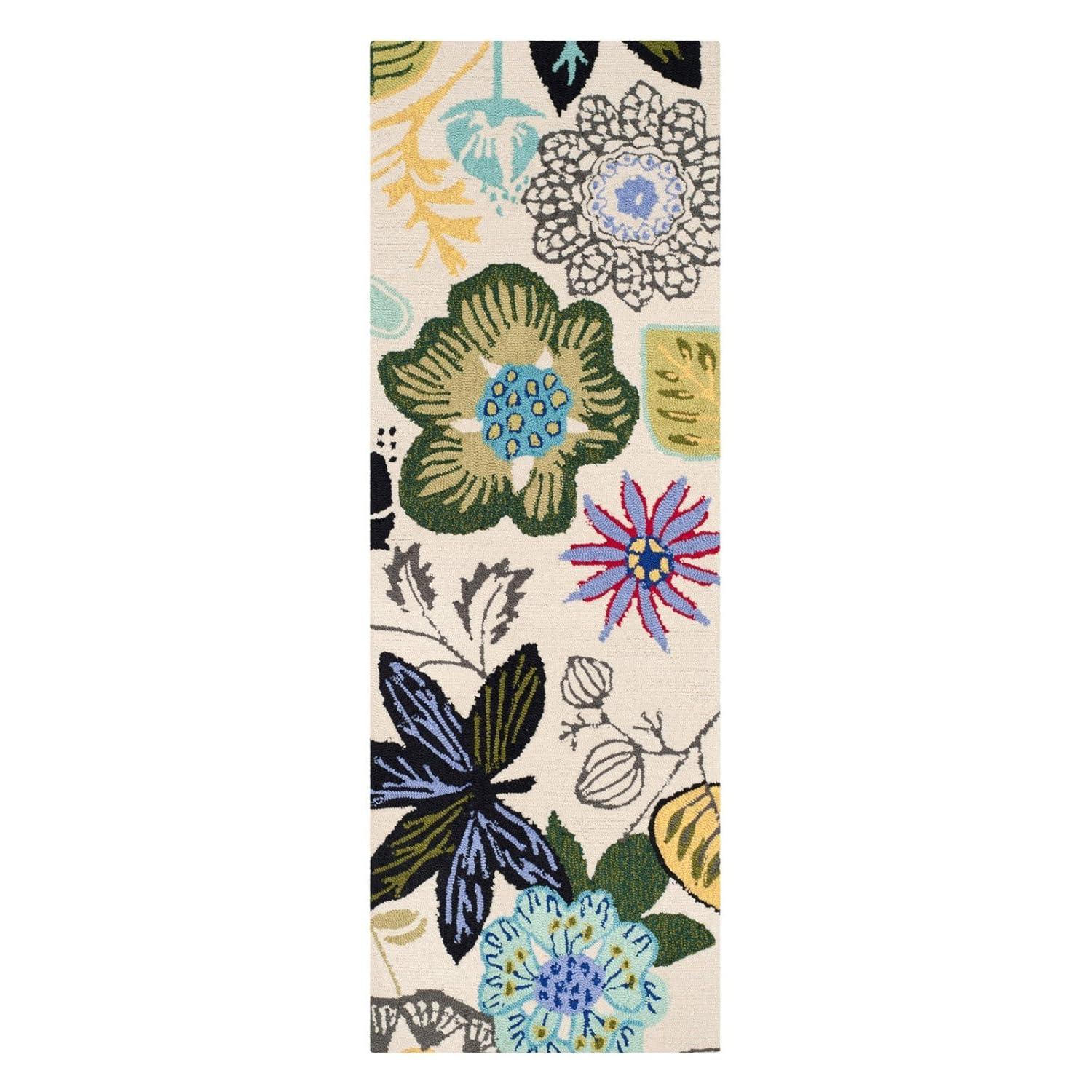 Four Seasons FRS472 Hand Hooked Accent Rug - Taupe/Multi - 2'6"x4' - Safavieh.