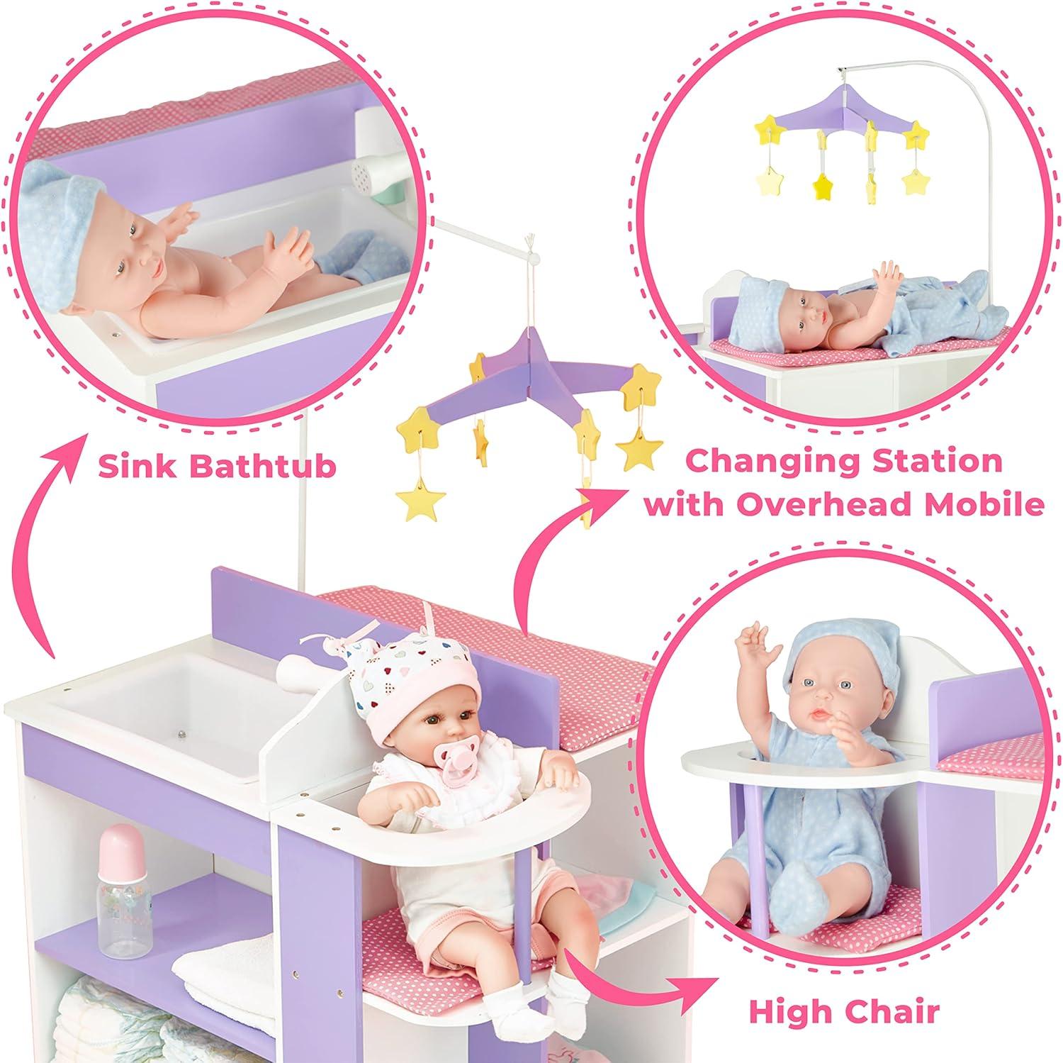 Olivia's Little World - Little Princess 18" Doll Furniture - Baby Changing Station with Storage