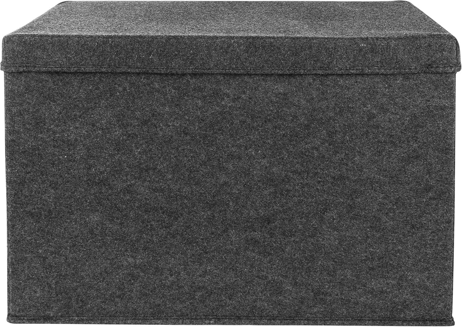 Sammy & Lou Kids' Felt Toy Chest, Toy Storage Box, Charcoal Gray