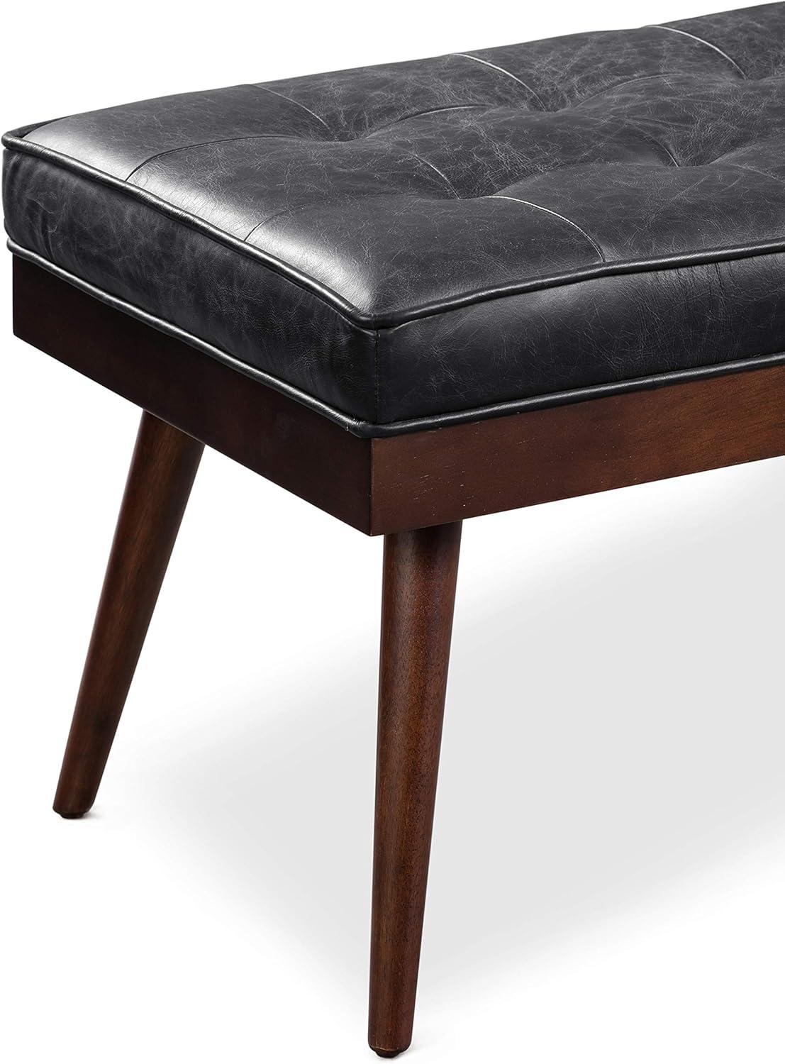 Athan Full-Grain Italian Genuine Leather Bench