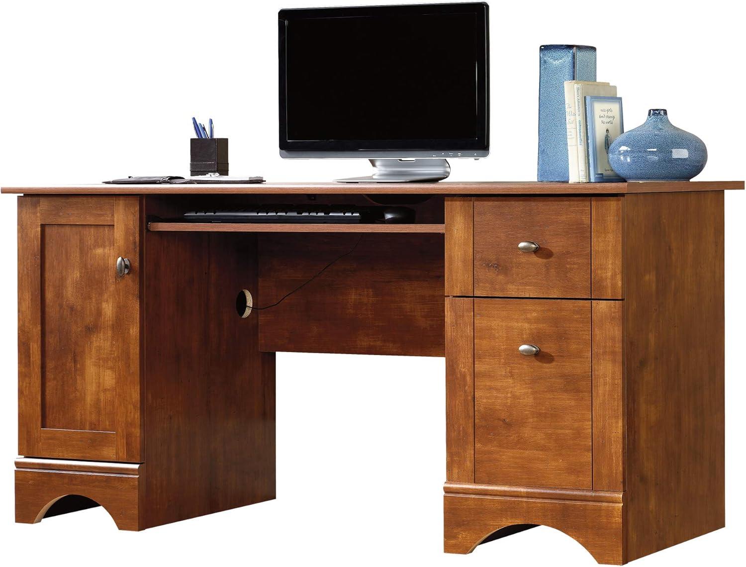 Computer Desk - Brushed Maple - Sauder: Home Office Furniture with Open Shelf & Nickel Pulls