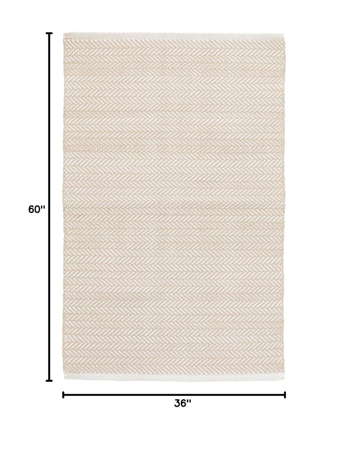 Herringbone Linen/White Handwoven Indoor/Outdoor Rug