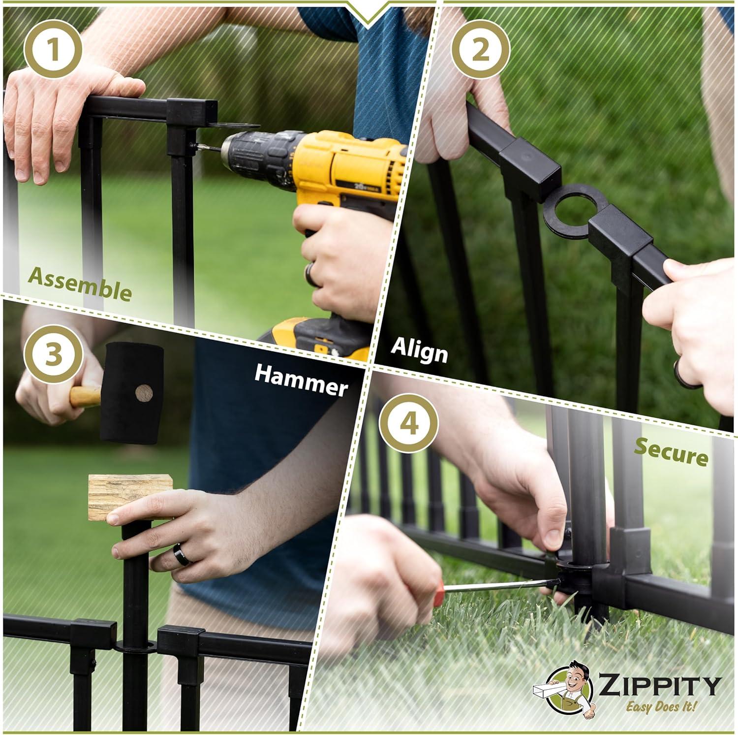 Zippity 3 ft. H x 3.5 ft W Zurich Poly-Steel No Dig Dog and Garden Fence Kit ZP19079 (2 Panels)