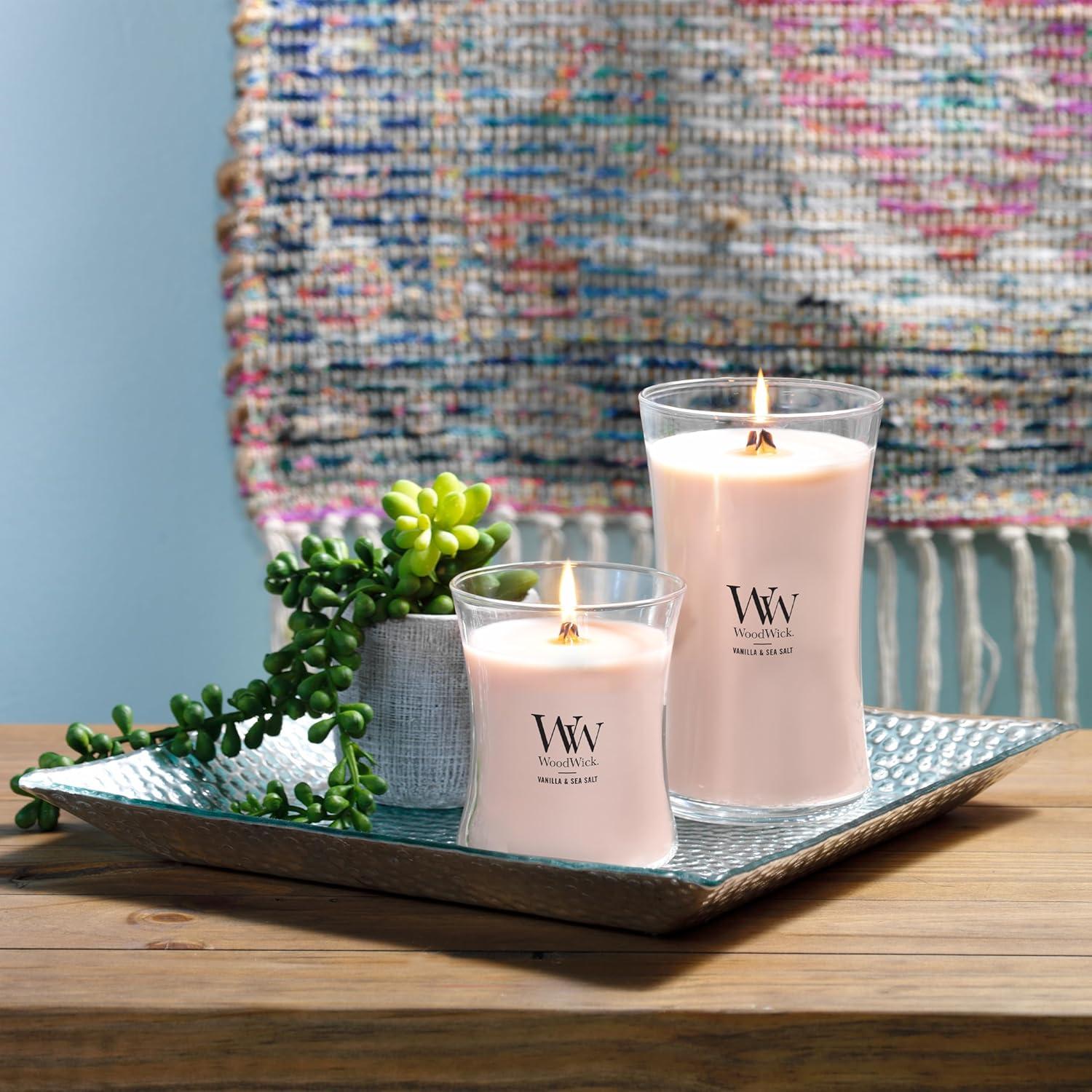 Woodwick Large Hourglass Candle, Vanilla & Sea Salt, 21.5 oz.