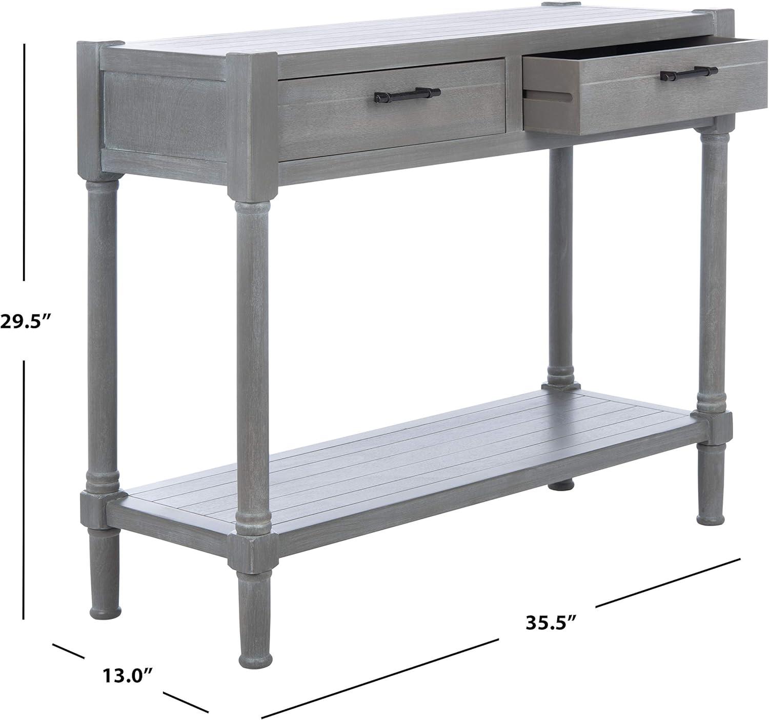 Filbert 2 Drawer Console Table - White Washed Grey - Safavieh