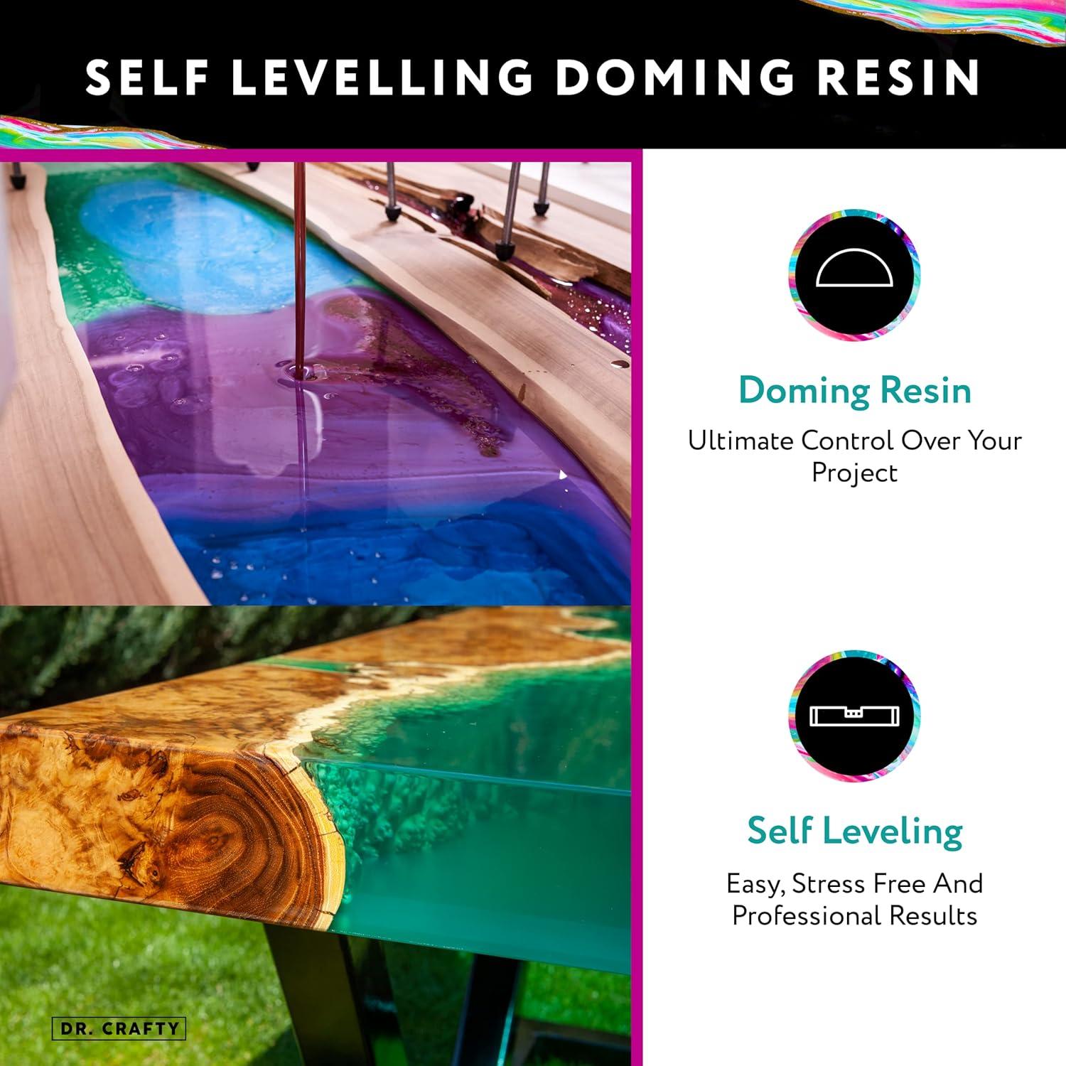 Dr Crafty - Resina Epoxi - Kit de Resina Epoxi - Resina Epoxi de Arte Transparente - Kit de Resina de Fundición para Encimera de Madera Epoxi - 2 Galones